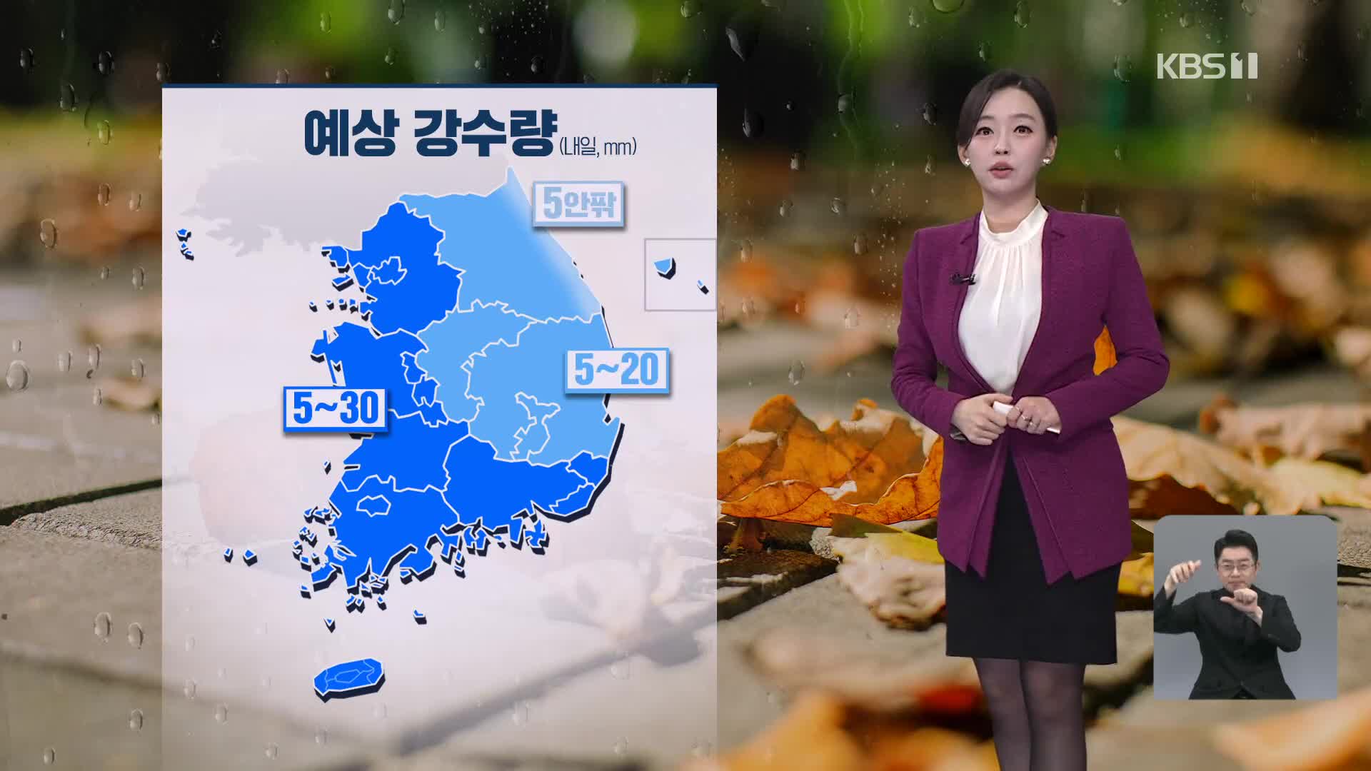 [뉴스9 날씨] 수능일 전국 비 소식, “큰 추위 없어요!”