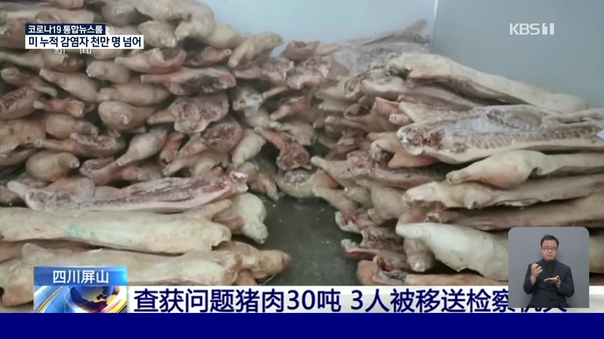 중국, 불법 유통 돼지고기 적발