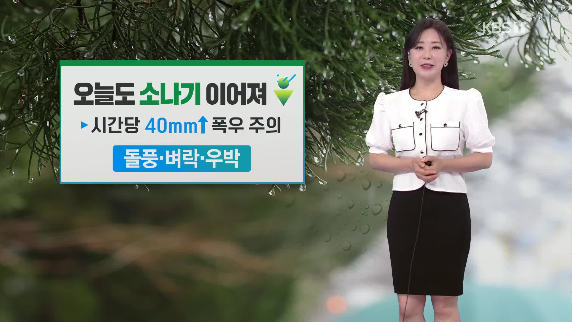 [굿모닝 날씨] 오늘도 ‘소나기’ 이어져…시간당 40mm↑ 폭우 주의