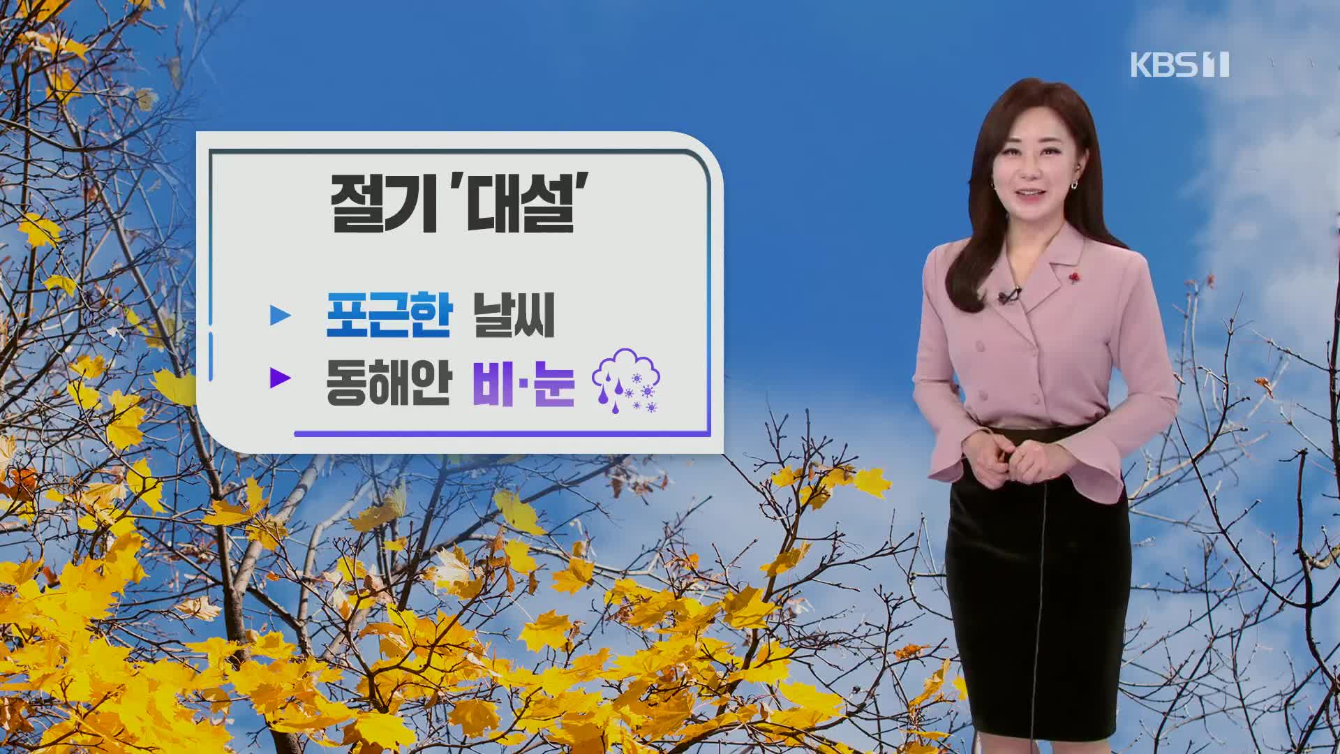 [굿모닝 날씨] 오늘 포근해 미세먼지 농도↑…동해안에는 비·눈