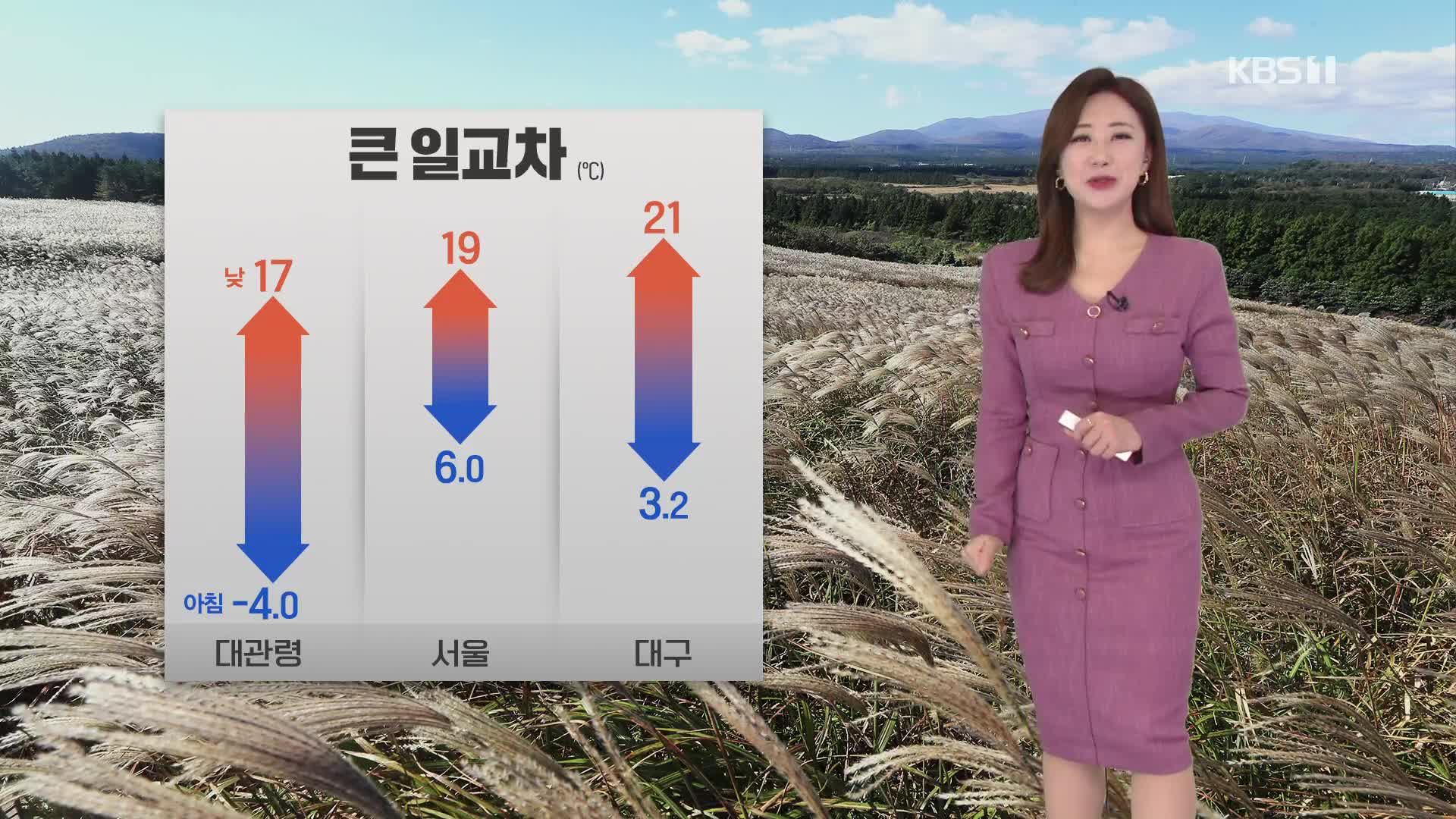 [930 날씨] 오늘 아침도 쌀쌀…기온의 일교차 15도 안팎