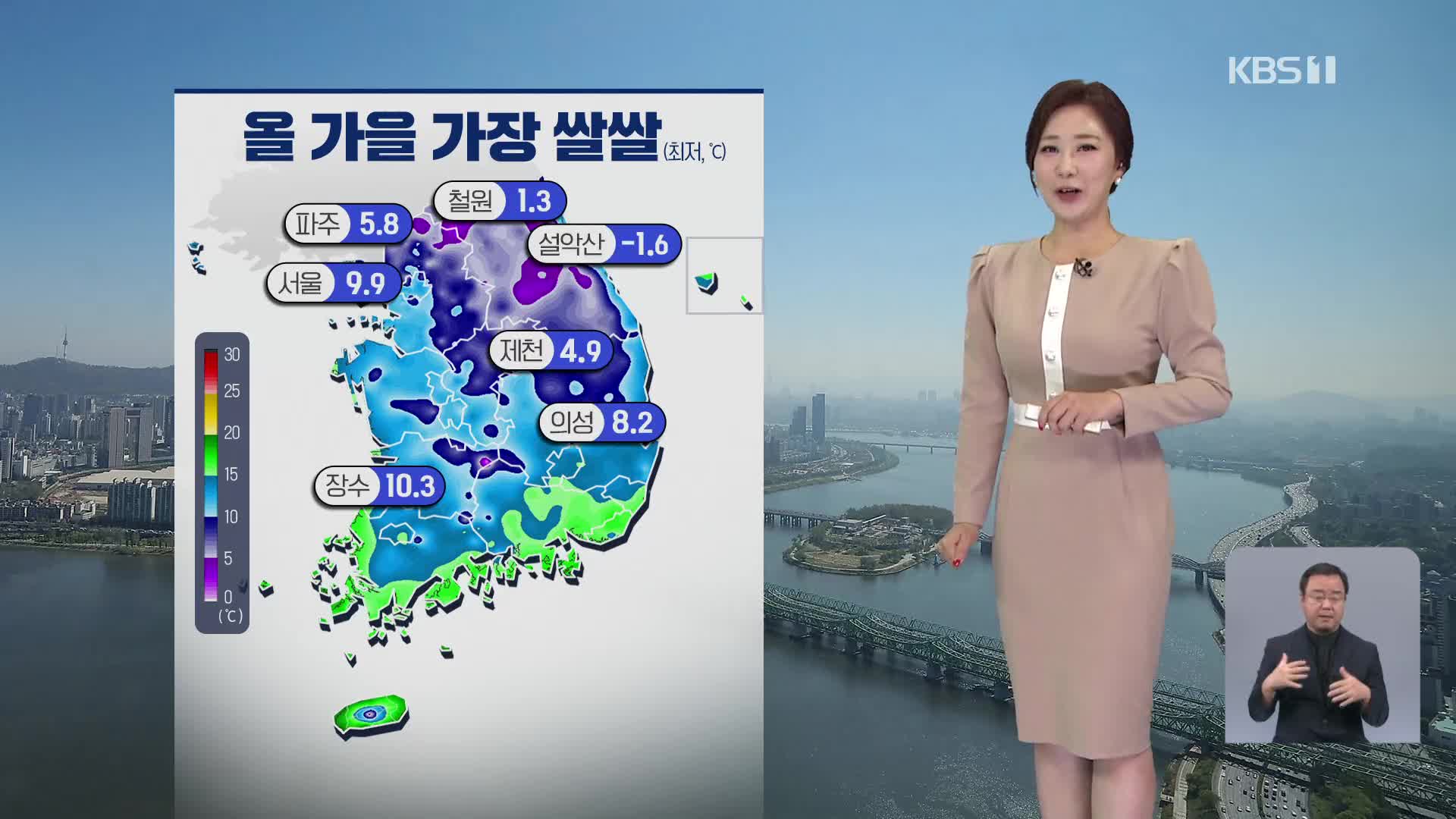 [930 날씨] 오늘 아침, 올가을 들어 가장 쌀쌀…강풍 주의