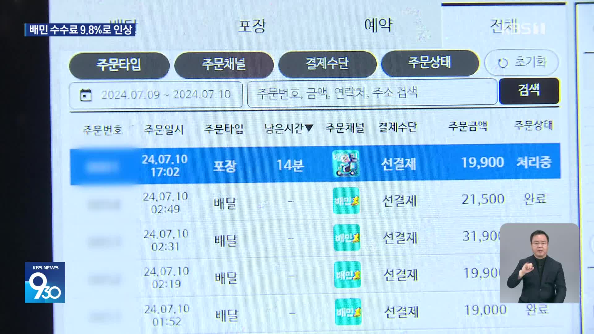 배민, 배달 수수료 9.8%로 인상…음식값 인상 부채질?