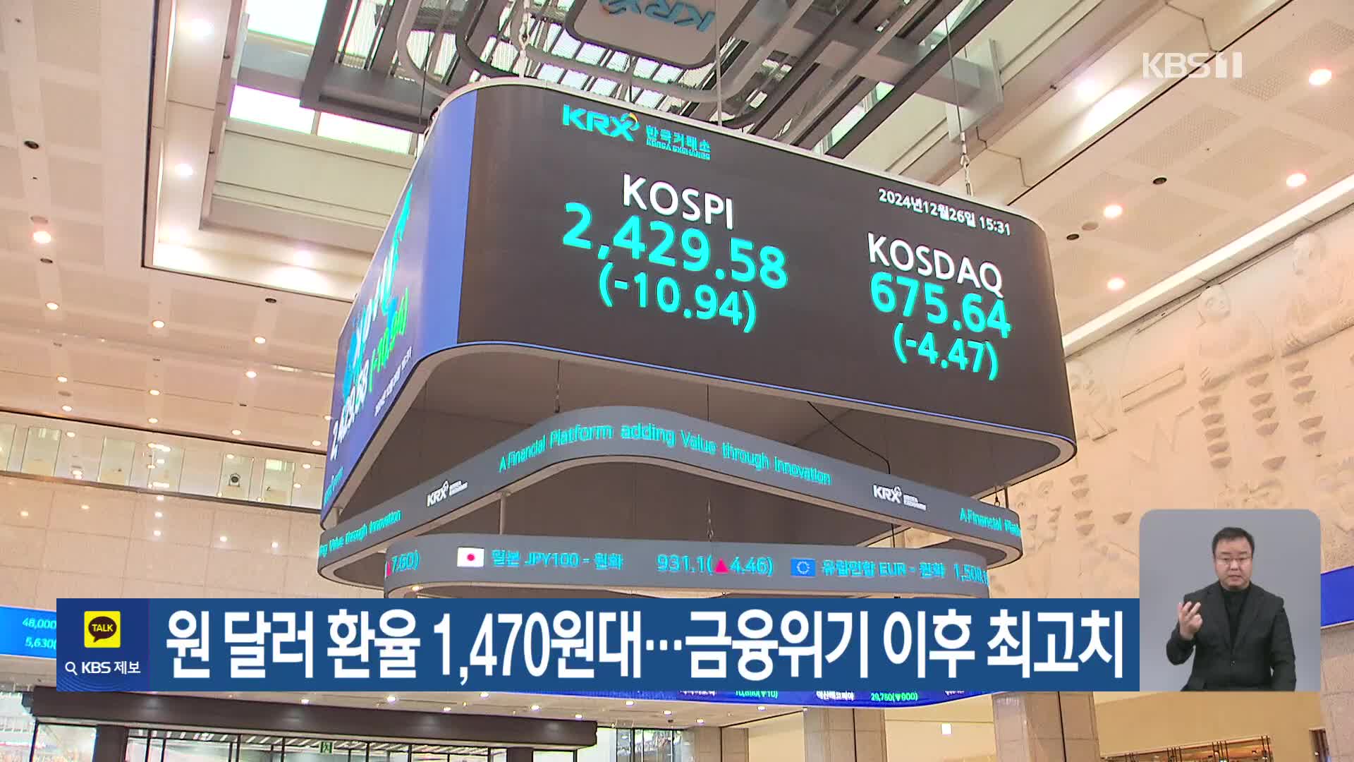 원 달러 환율 1,470원대…금융위기 이후 최고치