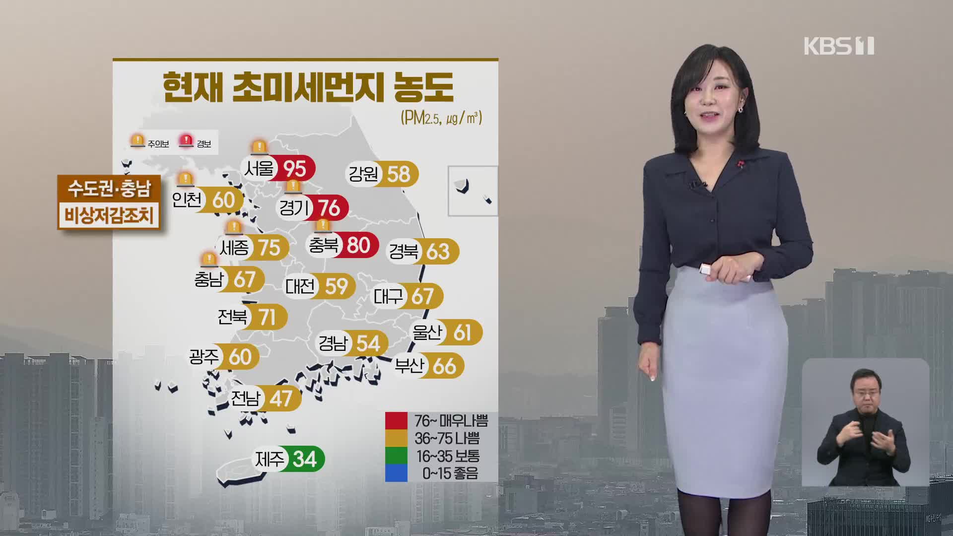 [930 날씨] 안개·미세먼지에 뒤덮여…수도권·충청 ‘초미세먼지 주의보’