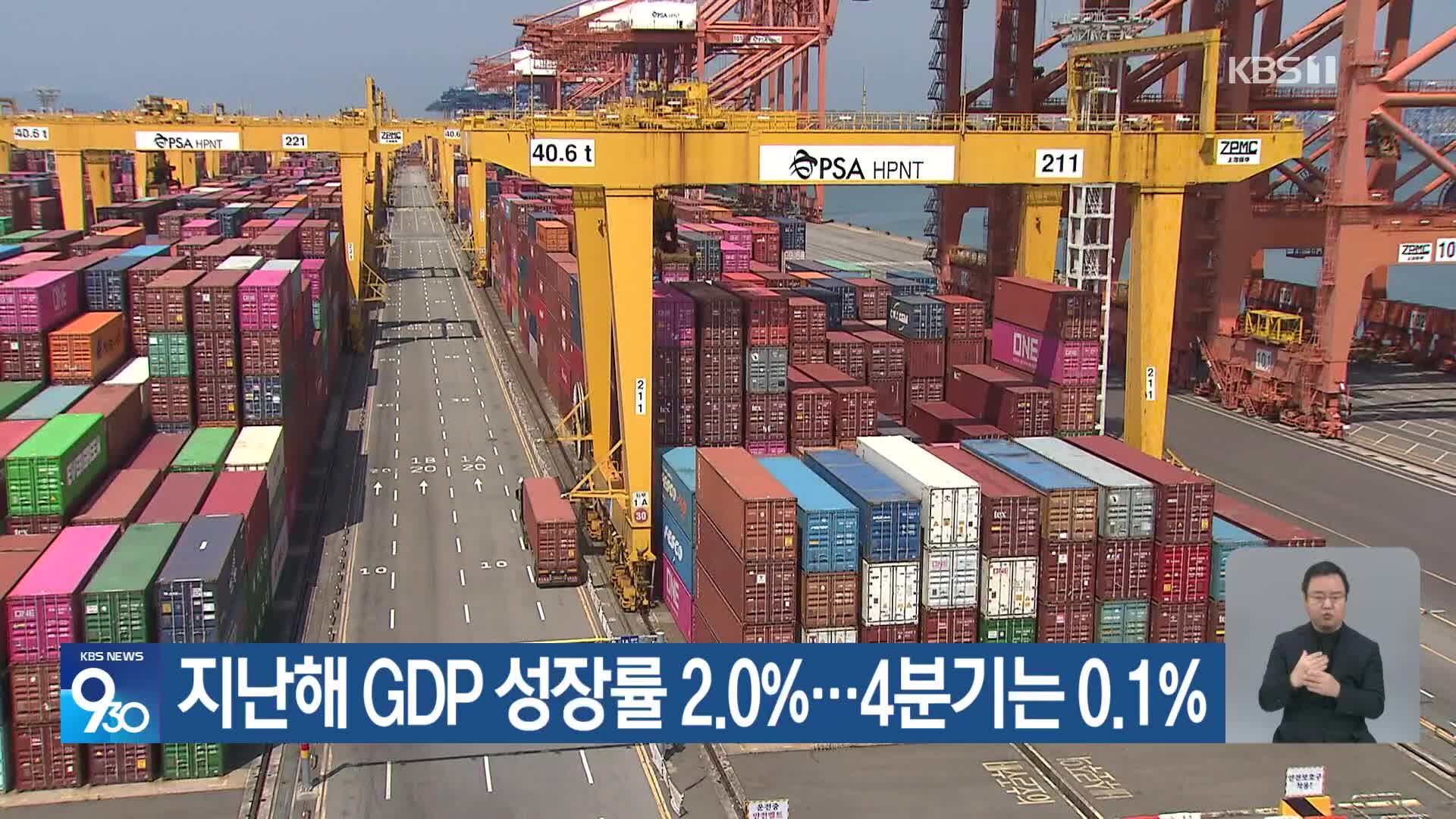 지난해 GDP 성장률 2.0%…4분기는 0.1%