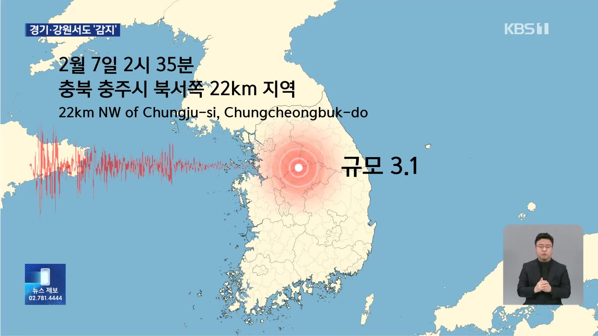 충북 충주서 규모 3.1 지진…근처 지역까지 강한 진동