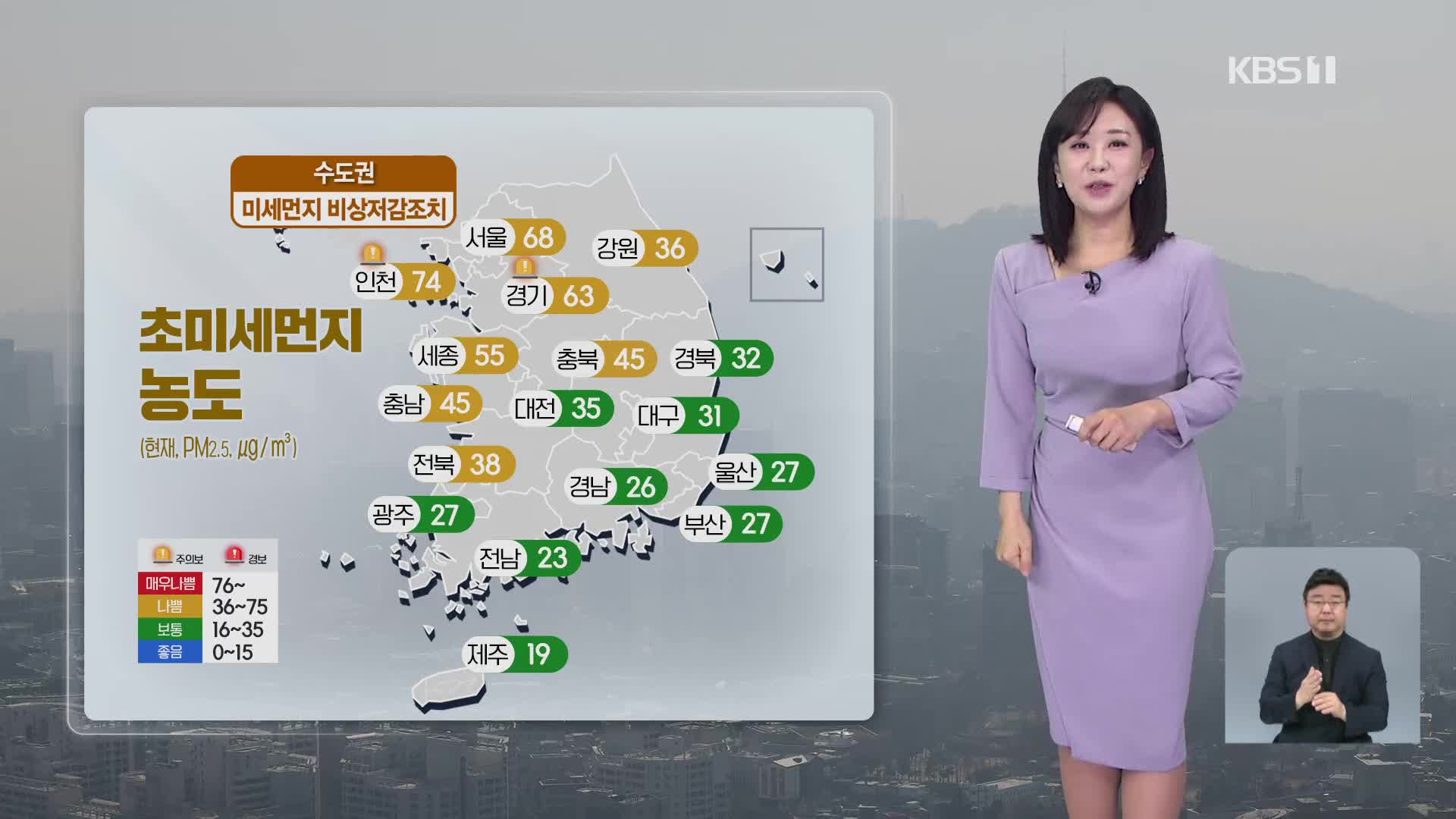 [930 날씨] 한낮 포근…수도권엔 미세먼지 비상저감조치