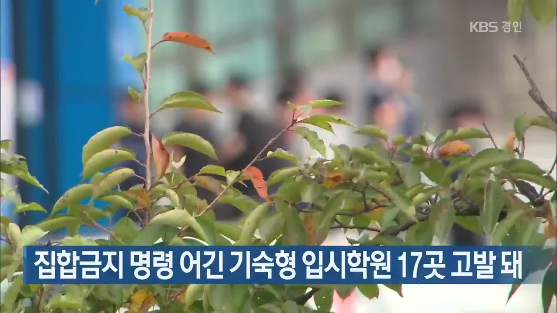 집합금지 명령 어긴 기숙형 입시학원 17곳 고발 돼