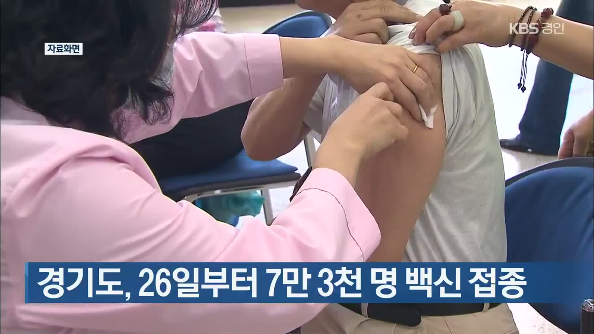 경기도, 26일부터 7만 3천 명 백신 접종