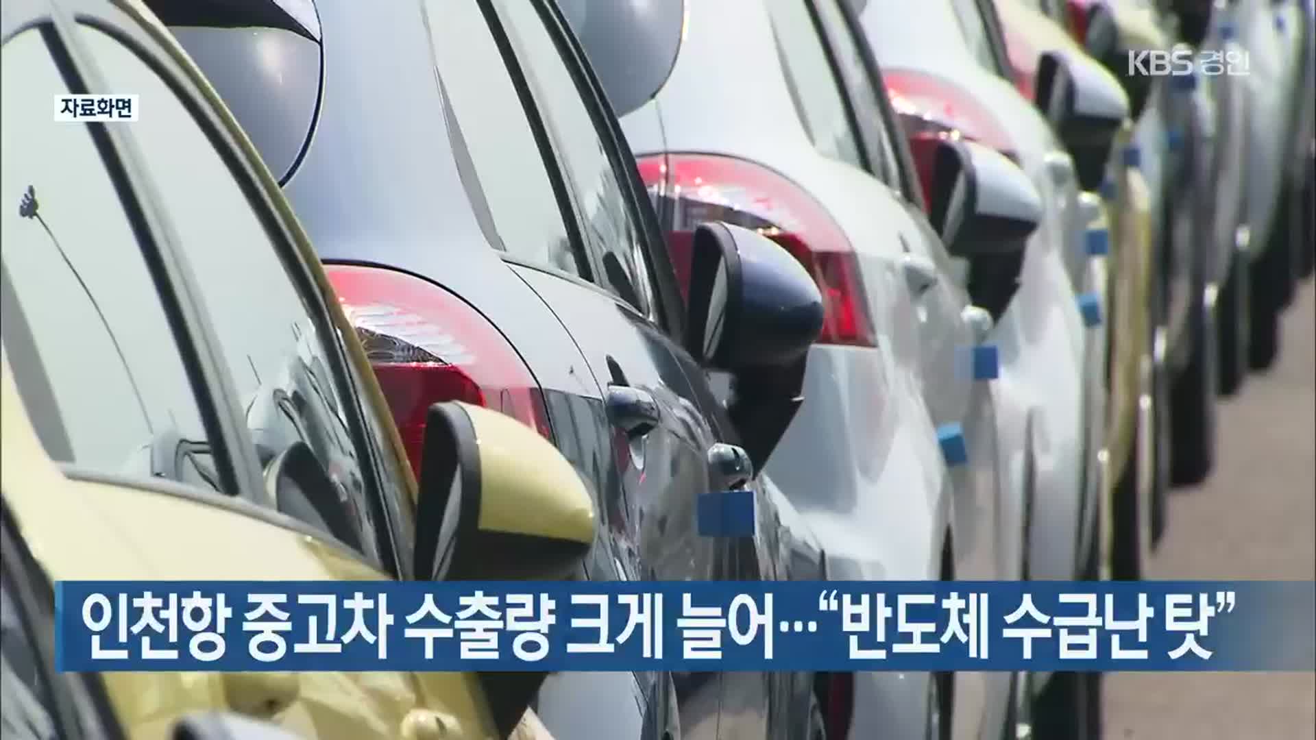 인천항 중고차 수출량 크게 늘어…“반도체 수급난 탓”