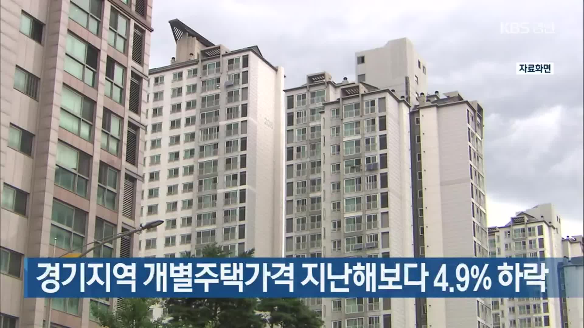 경기지역 개별주택가격 지난해보다 4.9% 하락
