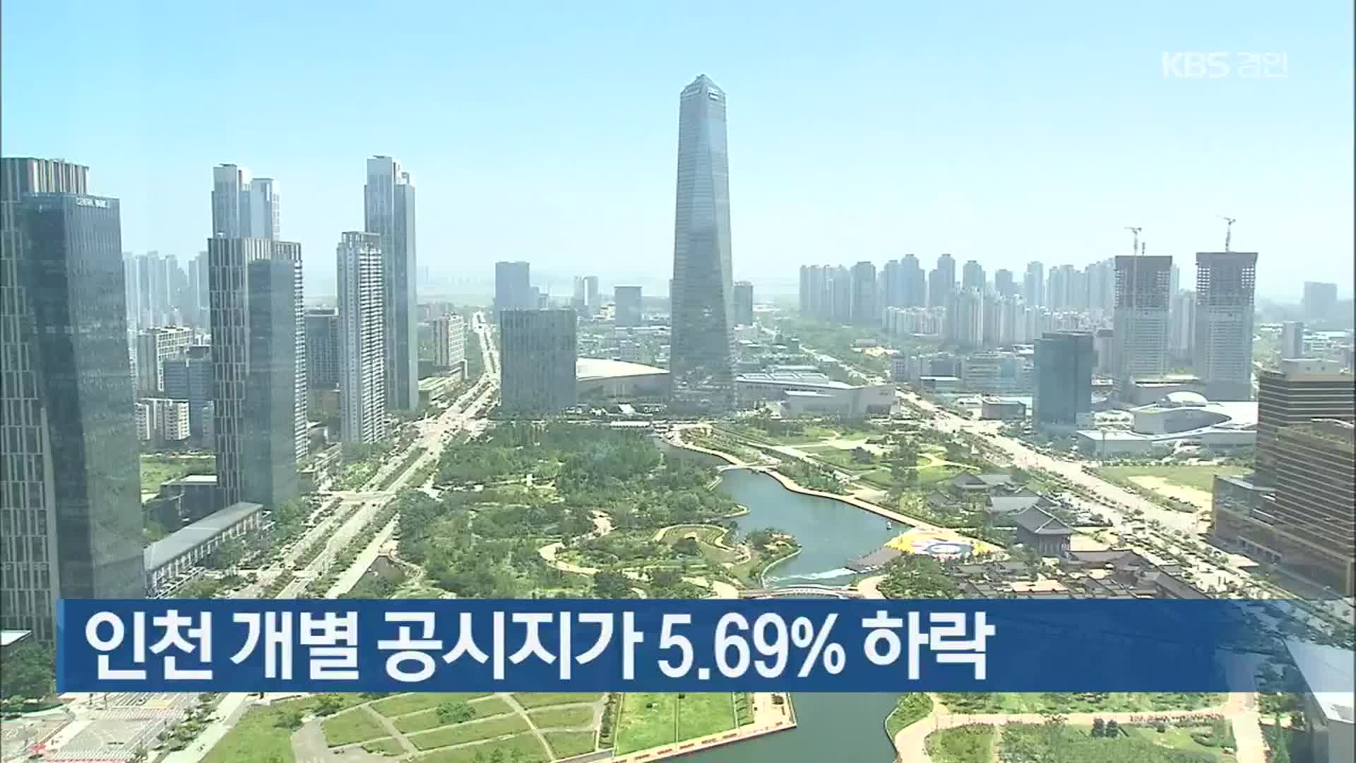 인천 개별 공시지가 5.69% 하락