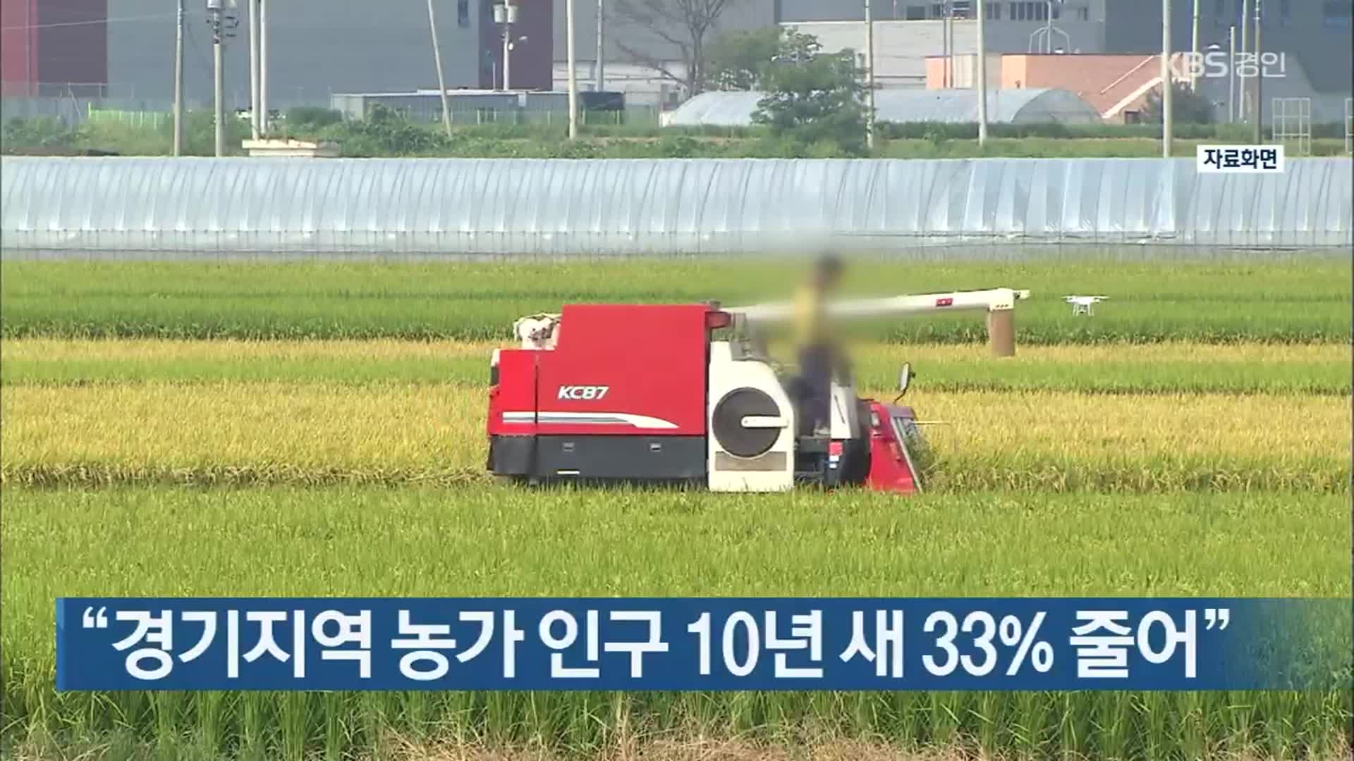 “경기지역 농가 인구 10년 새 33% 줄어”