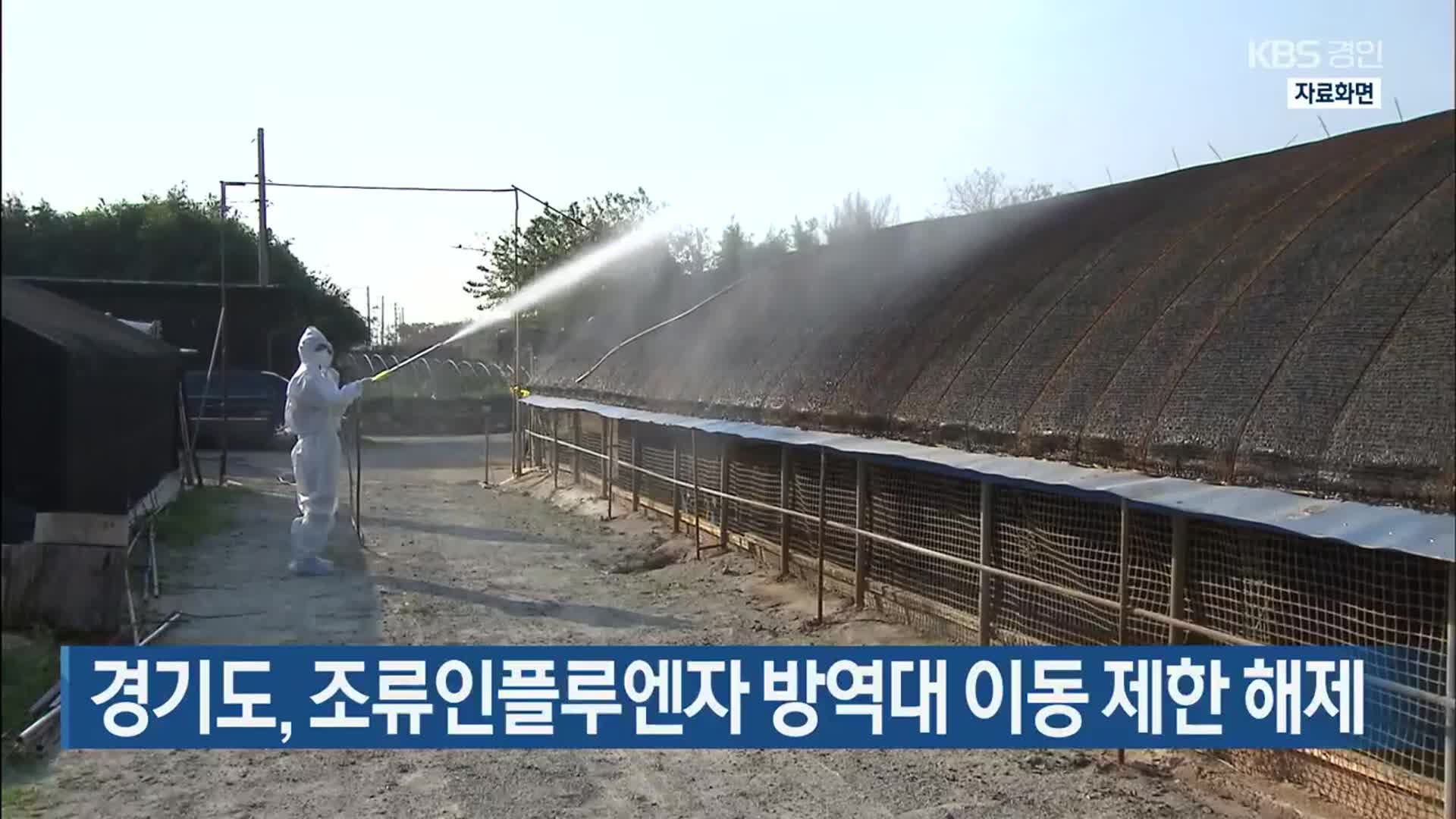 경기도, 조류인플루엔자 방역대 이동 제한 해제