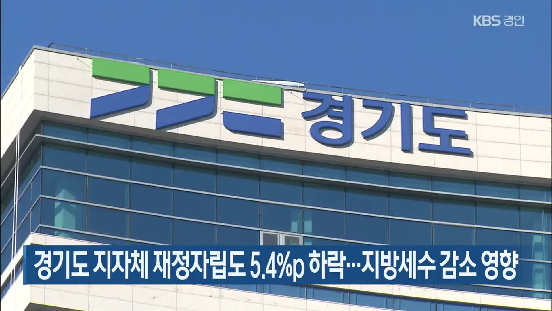 경기도 지자체 재정자립도 5.4%p 하락…지방세수 감소 영향