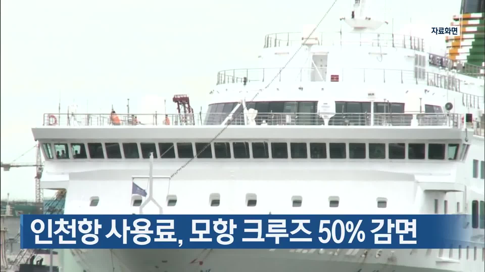 인천항 사용료, 모항 크루즈 50% 감면