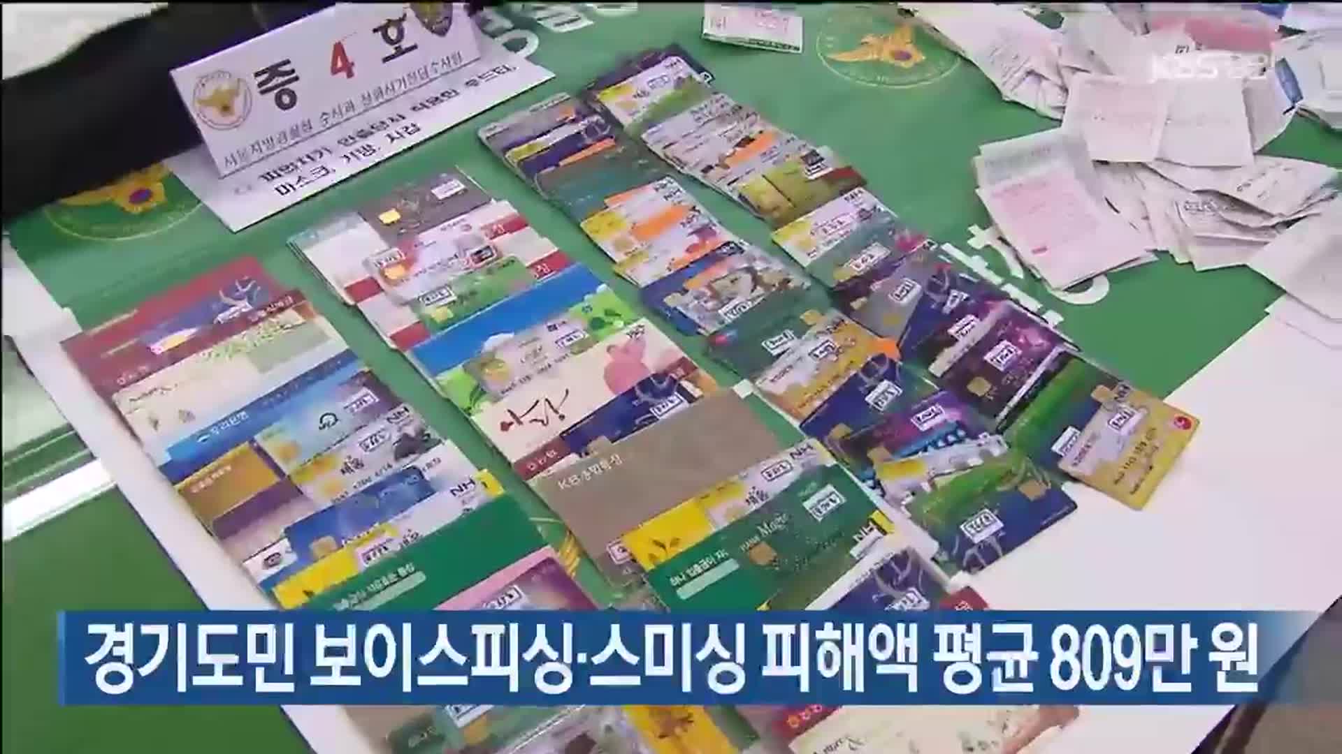 경기도민 보이스피싱·스미싱 피해액 평균 809만 원