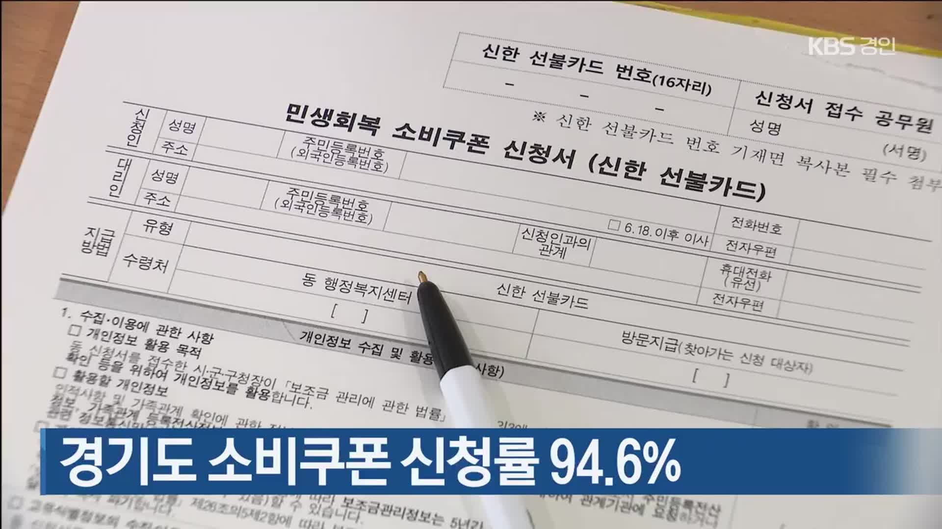 경기도 소비쿠폰 신청률 94.6%