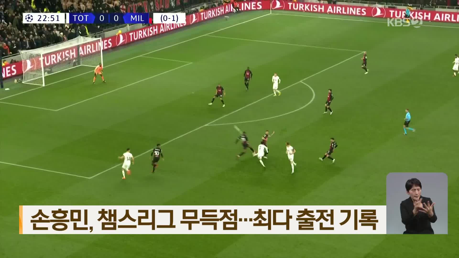 손흥민, 챔스리그 무득점…최다 출전 기록