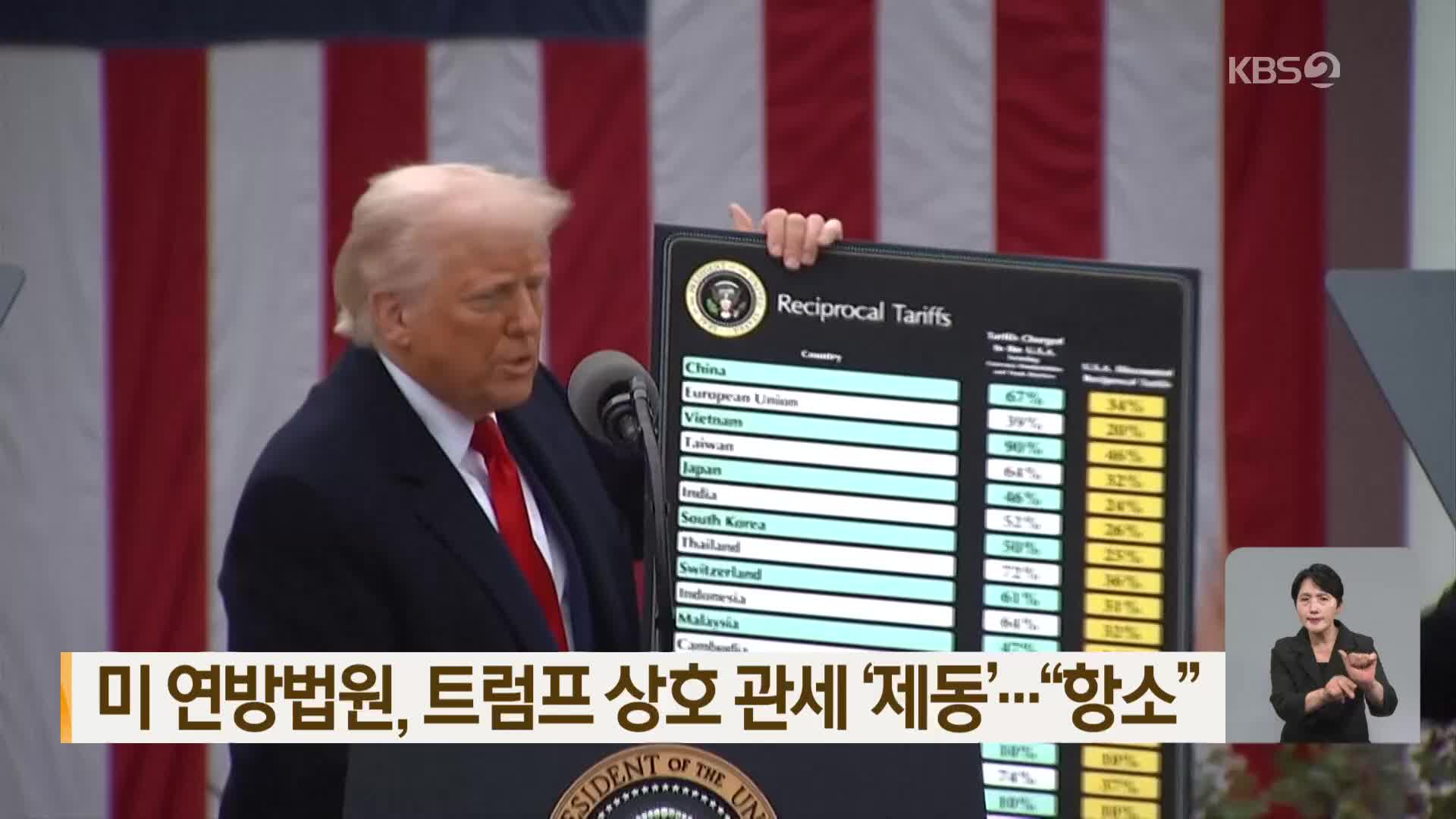 미 연방법원, 트럼프 상호 관세 ‘제동’…“항소”
