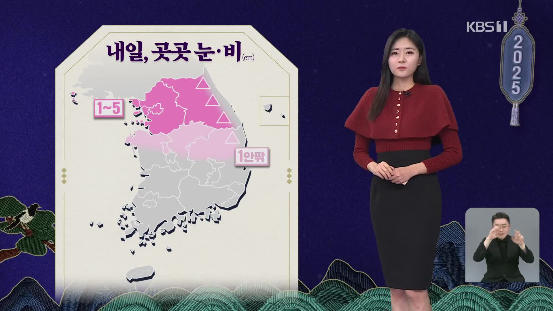 [마감 날씨] 한파 차차 누그러져…중부·경북 눈, 비