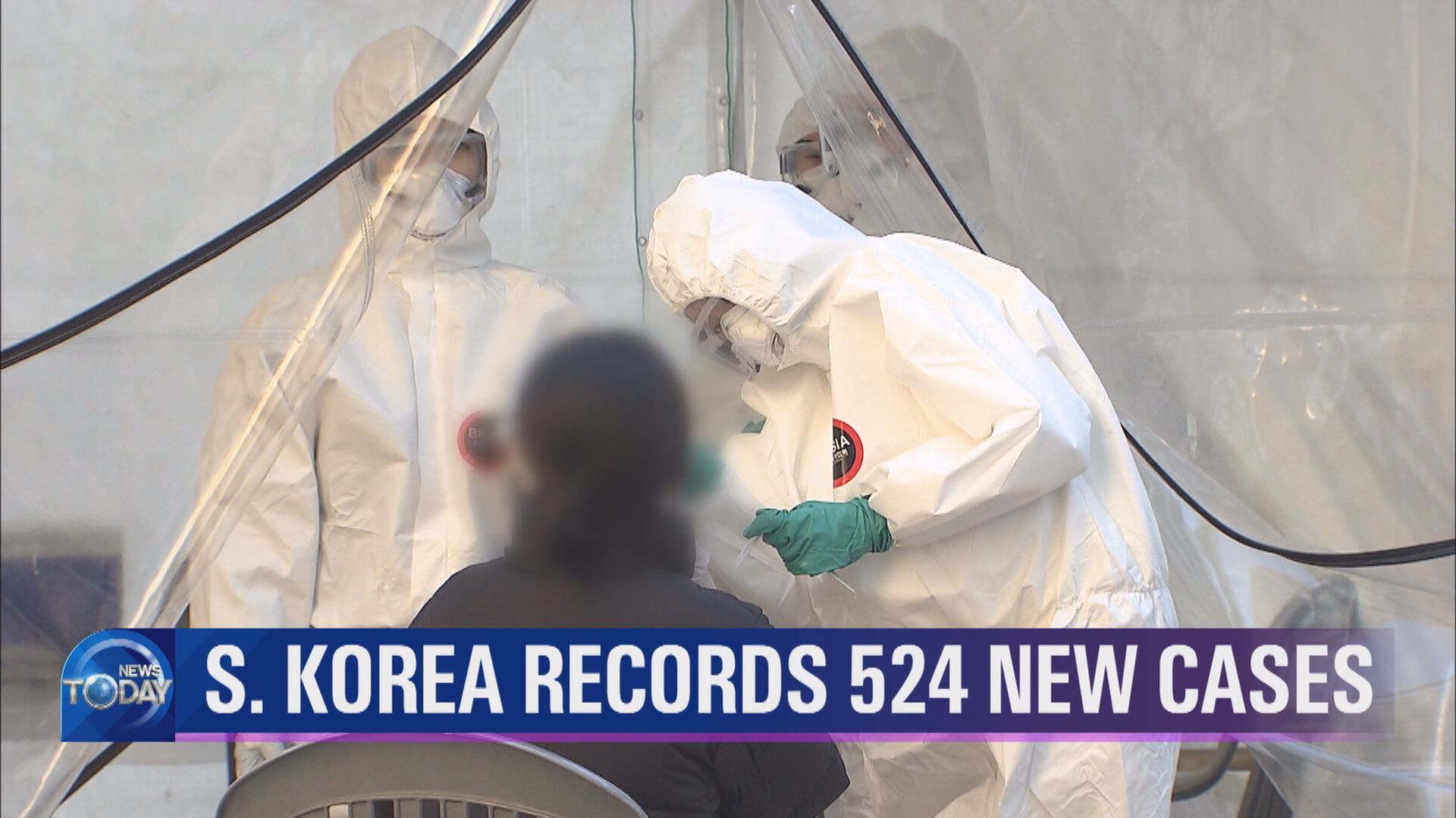 S. KOREA RECORDS 524 NEW CASES