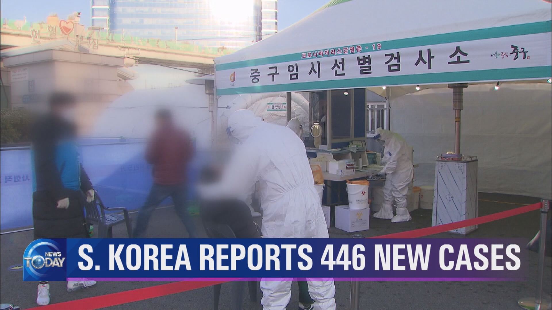 S. KOREA REPORTS 446 NEW CASES