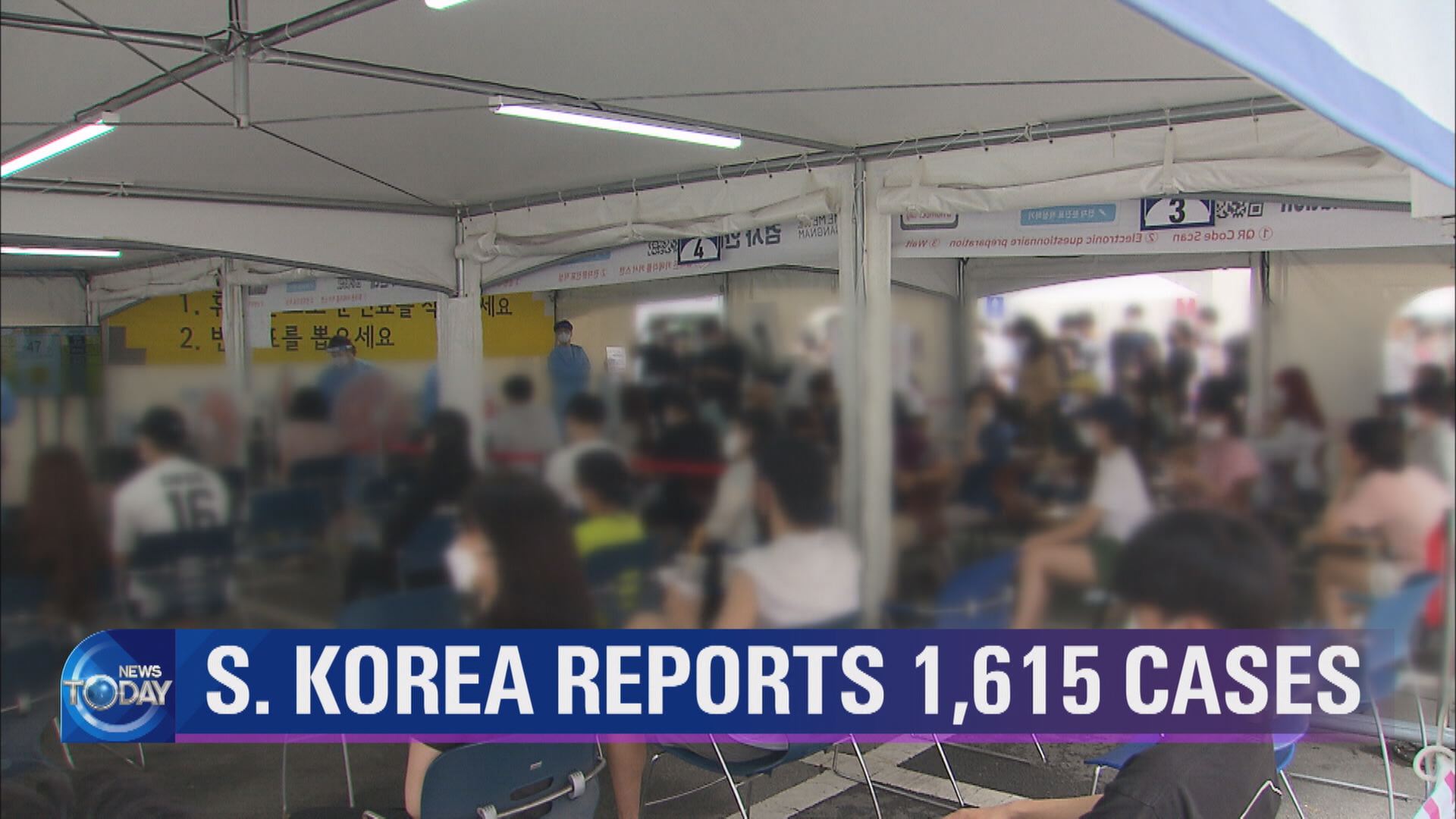 S. KOREA REPORTS 1,615 CASES