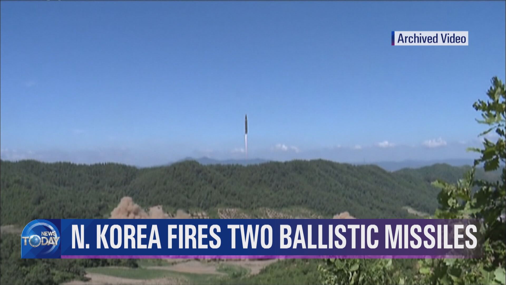 N. KOREA FIRES TWO BALLISTIC MISSILES