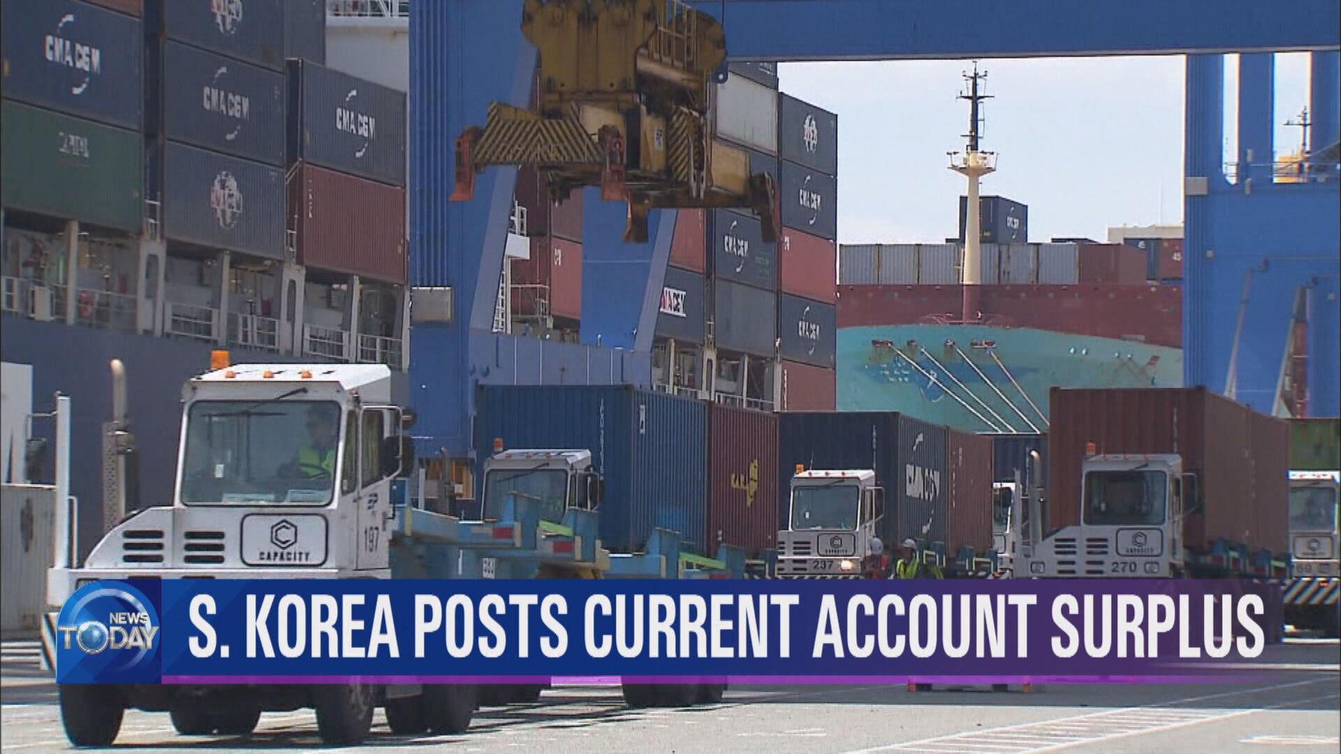 S. KOREA POSTS CURRENT ACCOUNT SURPLUS