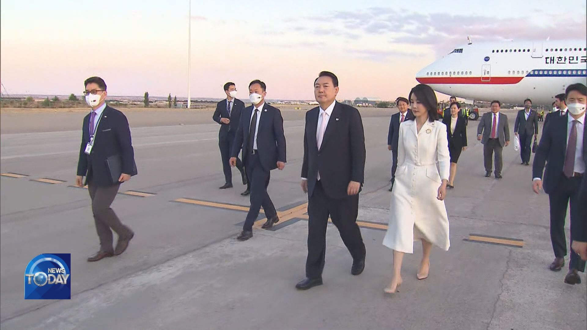 YOON ARRIVES IN MADRID FOR NATO SUMMIT