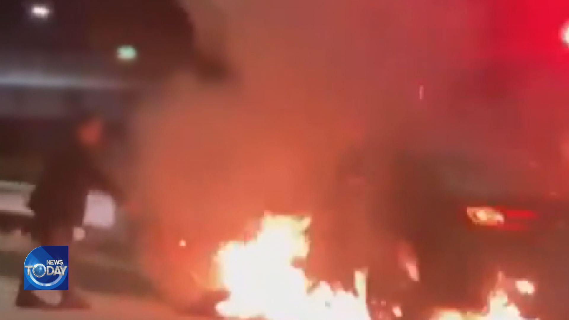 CITIZENS RESCUE DRIVER FROM BURNING CAR