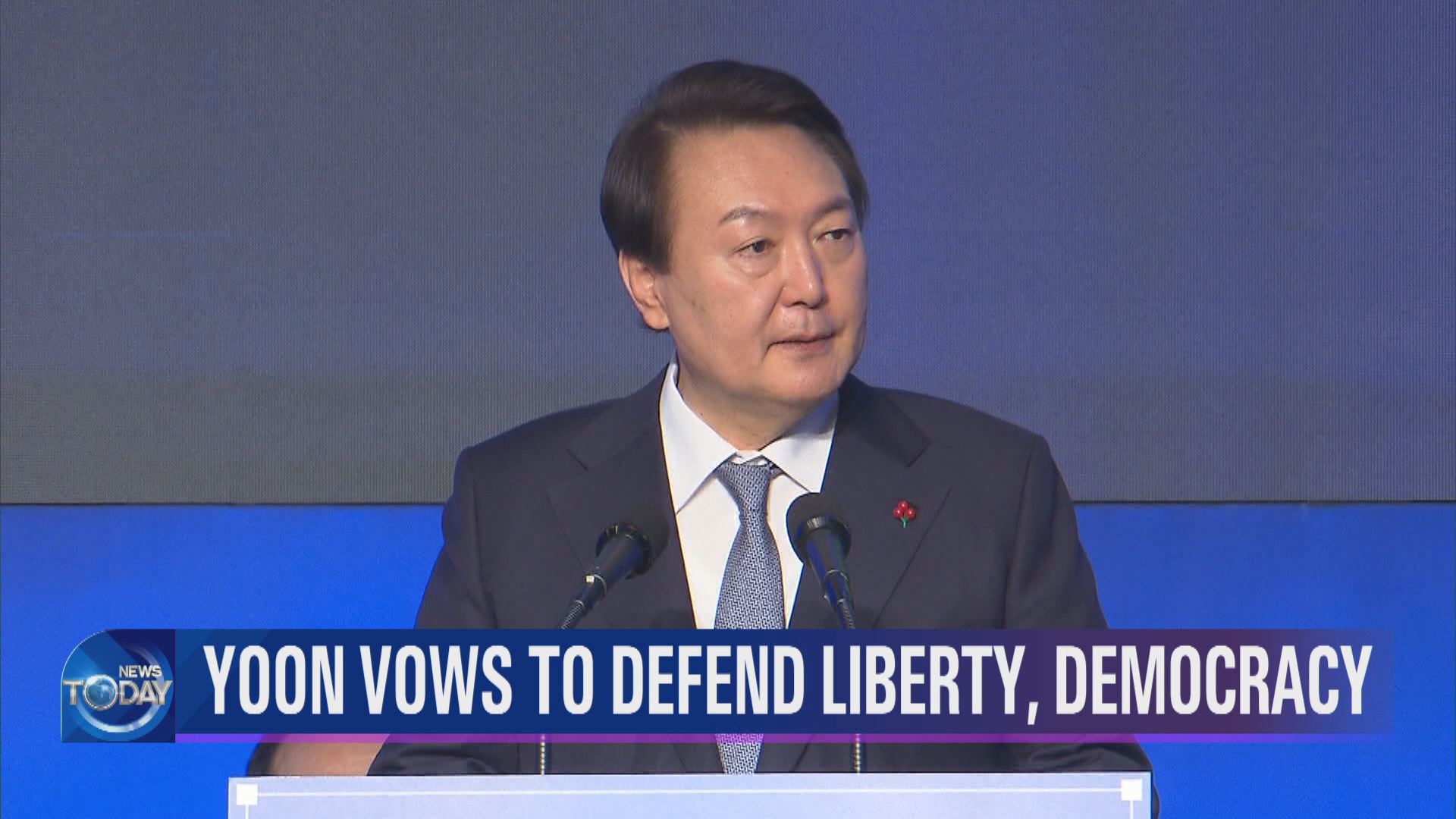 YOON VOWS TO DEFEND LIBERTY, DEMOCRACY