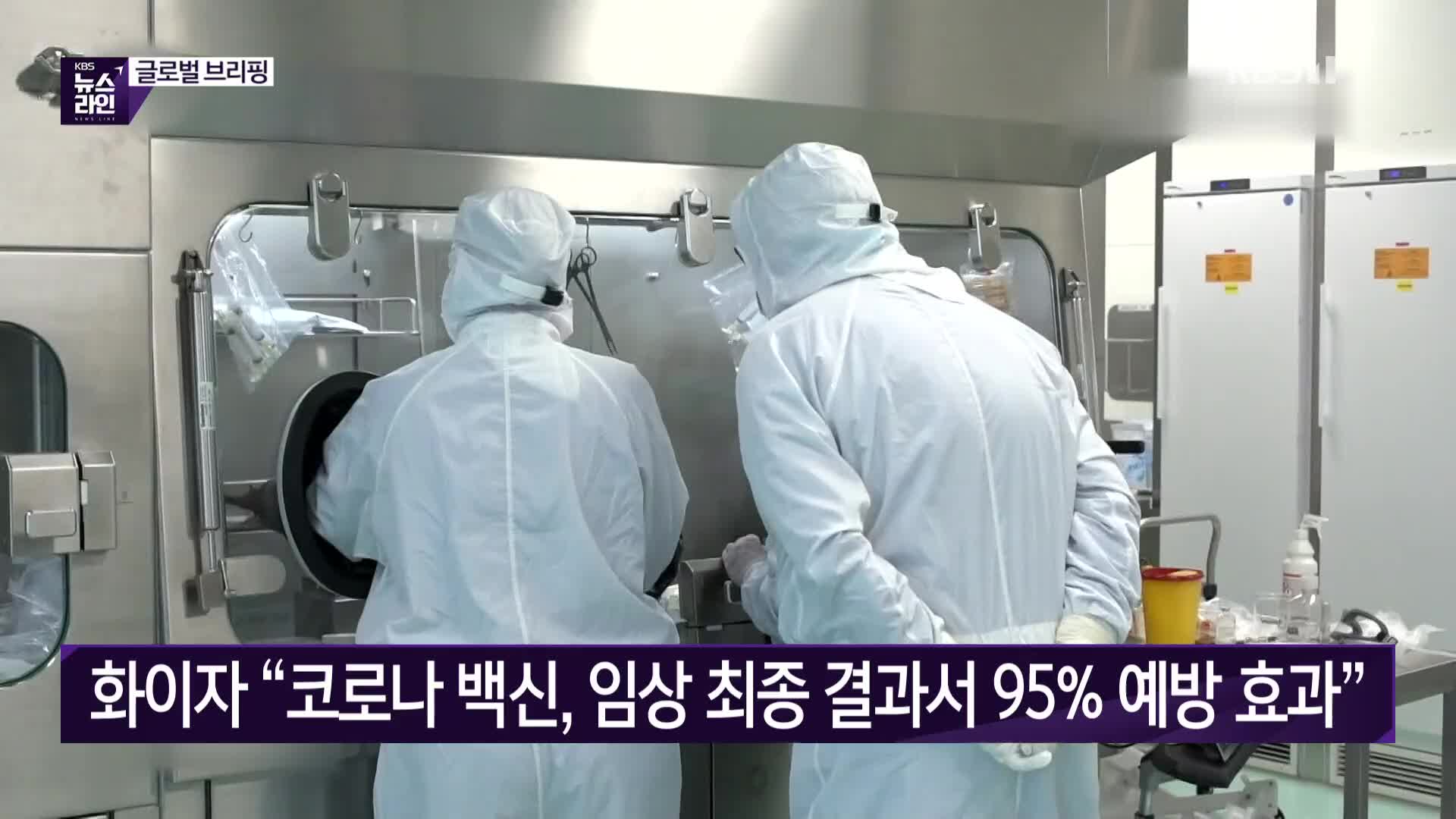 화이자 “코로나 백신, 임상 최종 결과서 95% 예방효과”