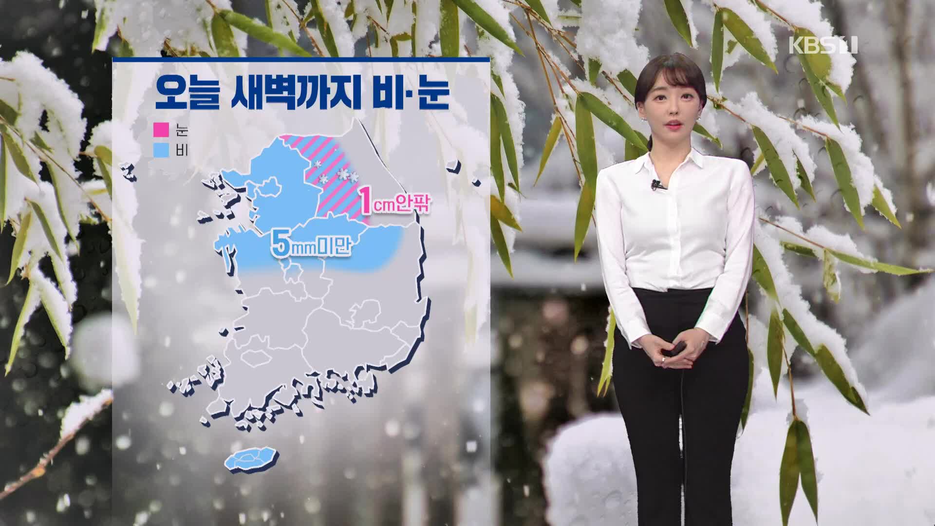 [날씨] 밤사이 중부 비나 눈…오후부터 미세먼지 ‘보통’ 회복