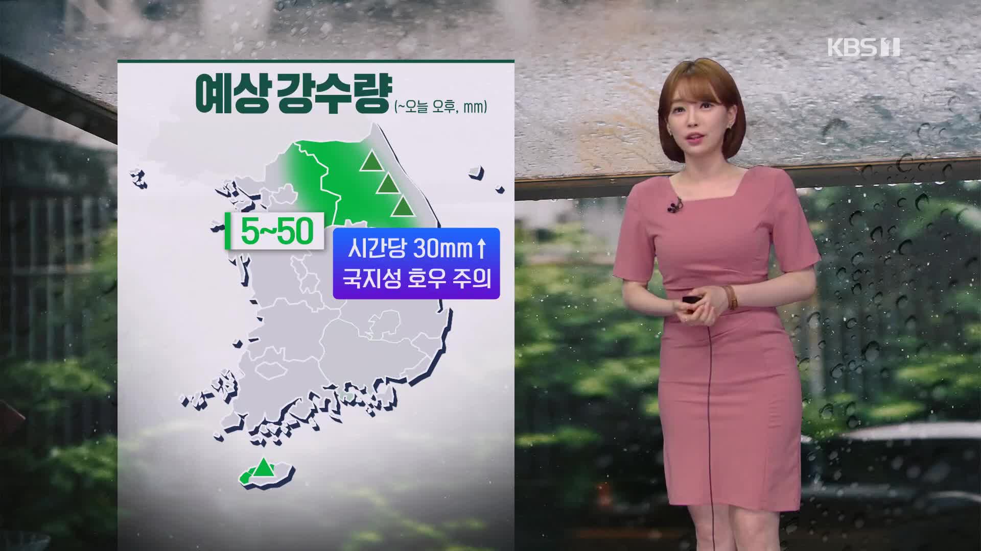 [뉴스라인 날씨] 오늘 경기 동부·강원에 소나기…내륙 30도 웃도는 더위