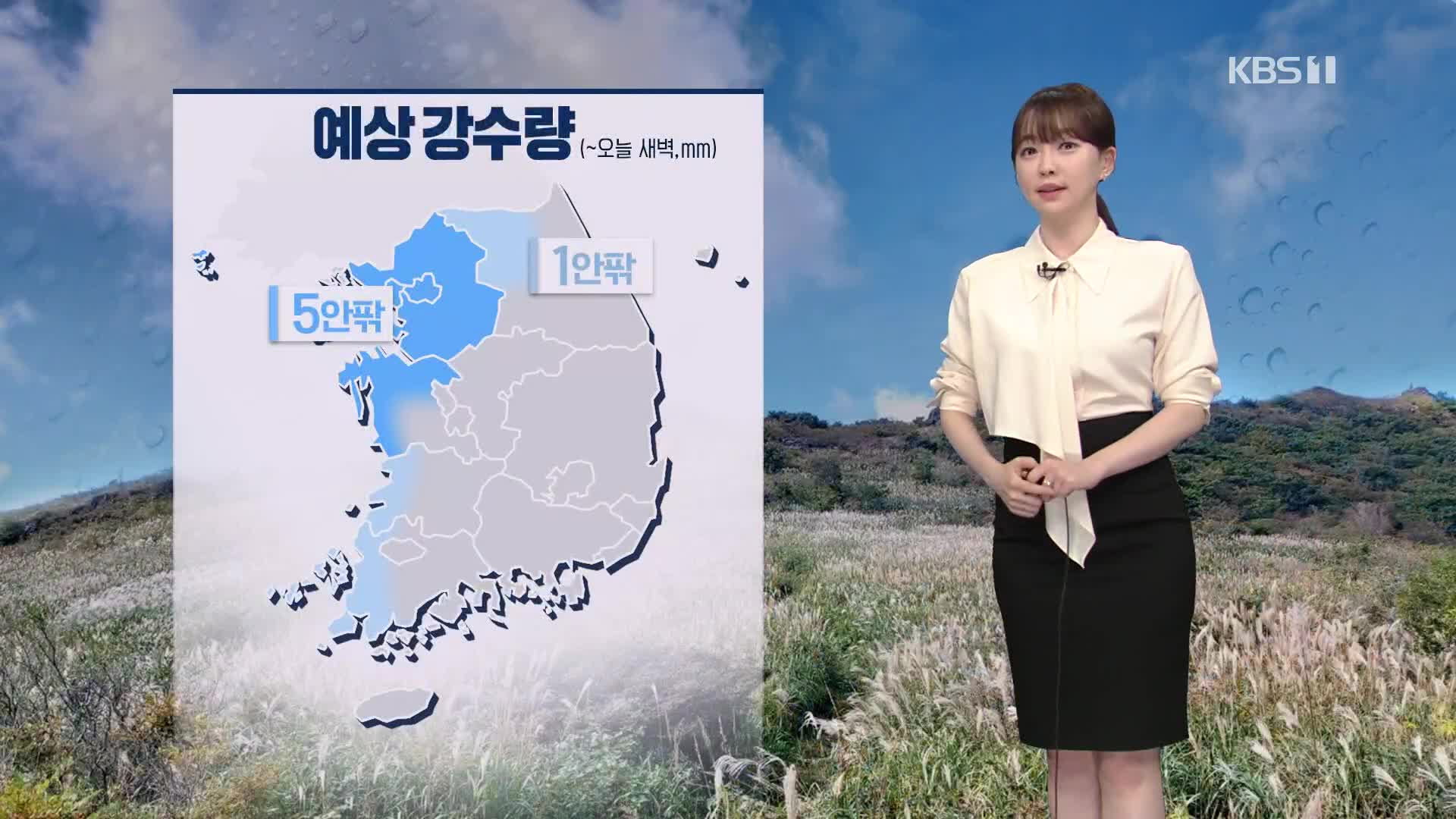 [라인 날씨] 밤사이 수도권·충남 비 조금…아침까지 내륙 짙은 안개