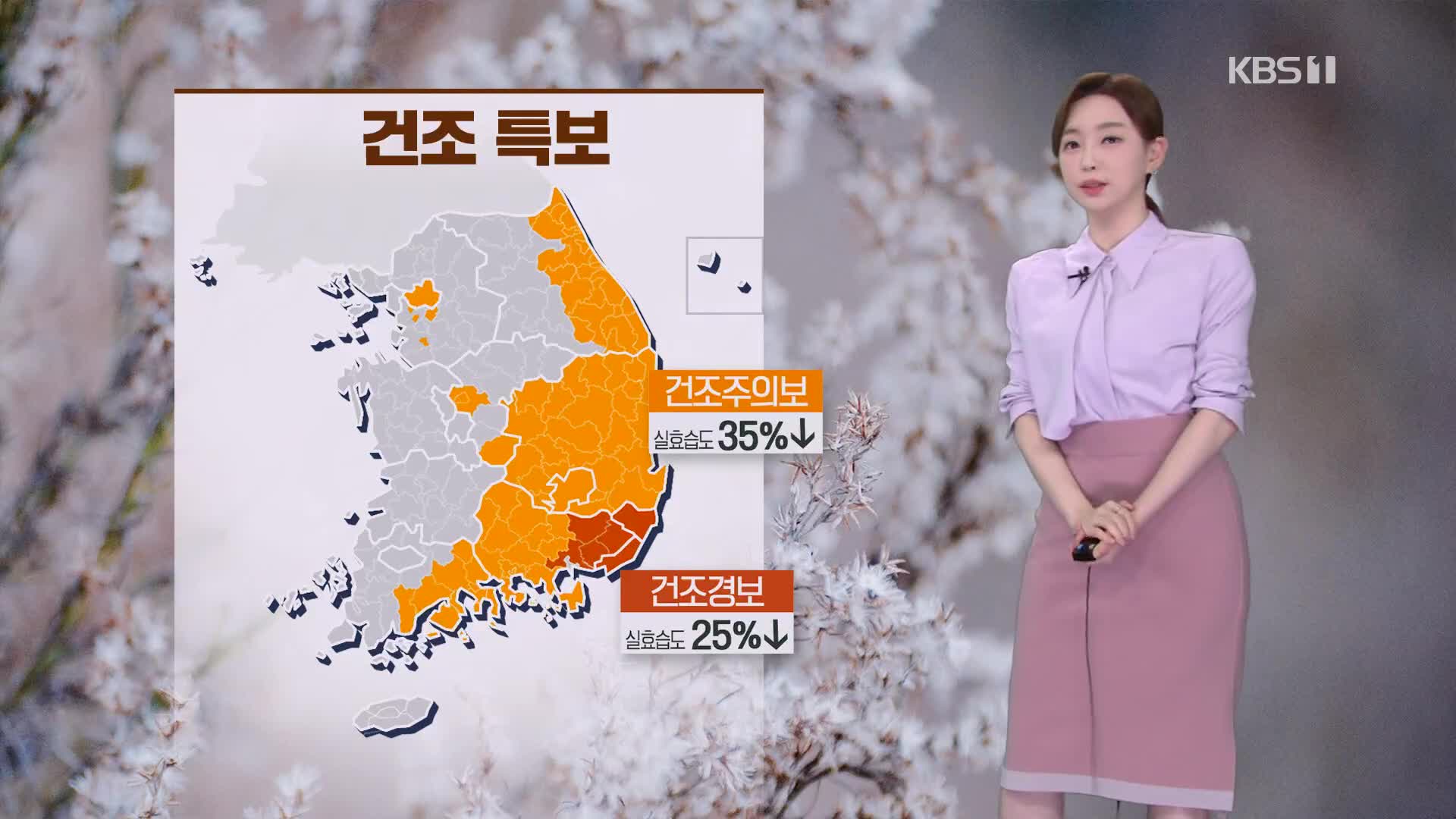 [라인 날씨] ‘건조 특보’, 산불 등 화재 주의…중부 미세먼지 ↑