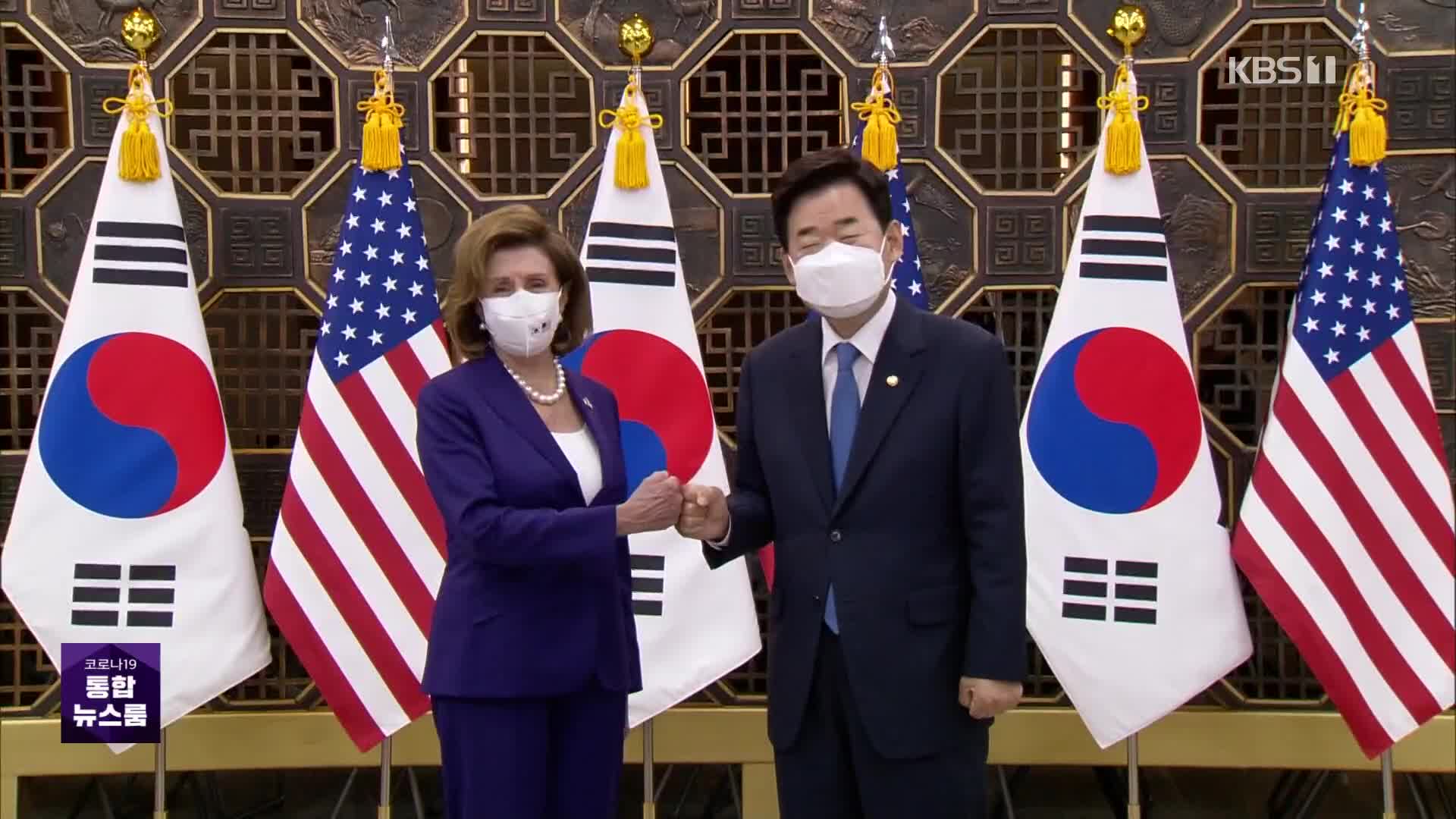 한미의장 “실질적 비핵화 지원”…尹 펠로시에 “대북억지력 징표”