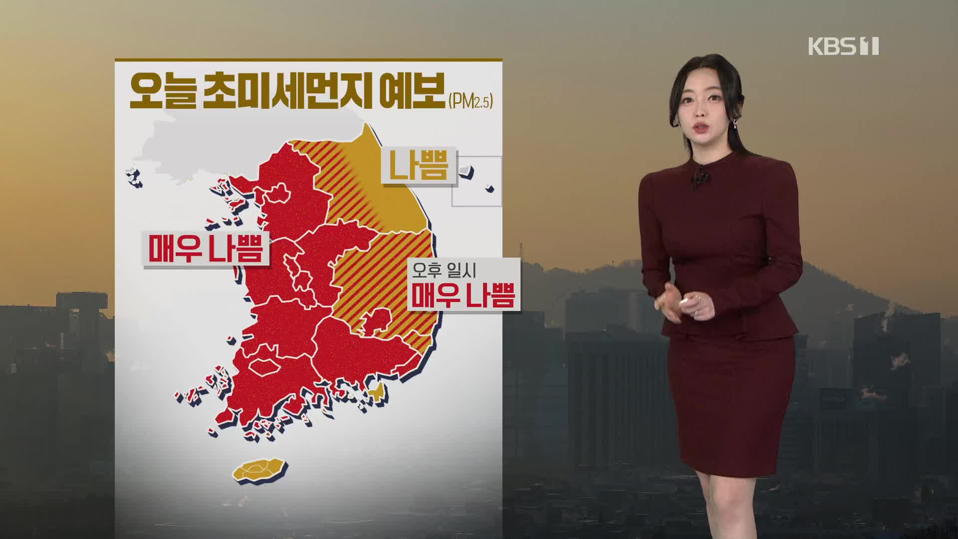 [라인 날씨] 밤사이 중부, 경북에 많은 눈…오늘 미세먼지 ‘주의’