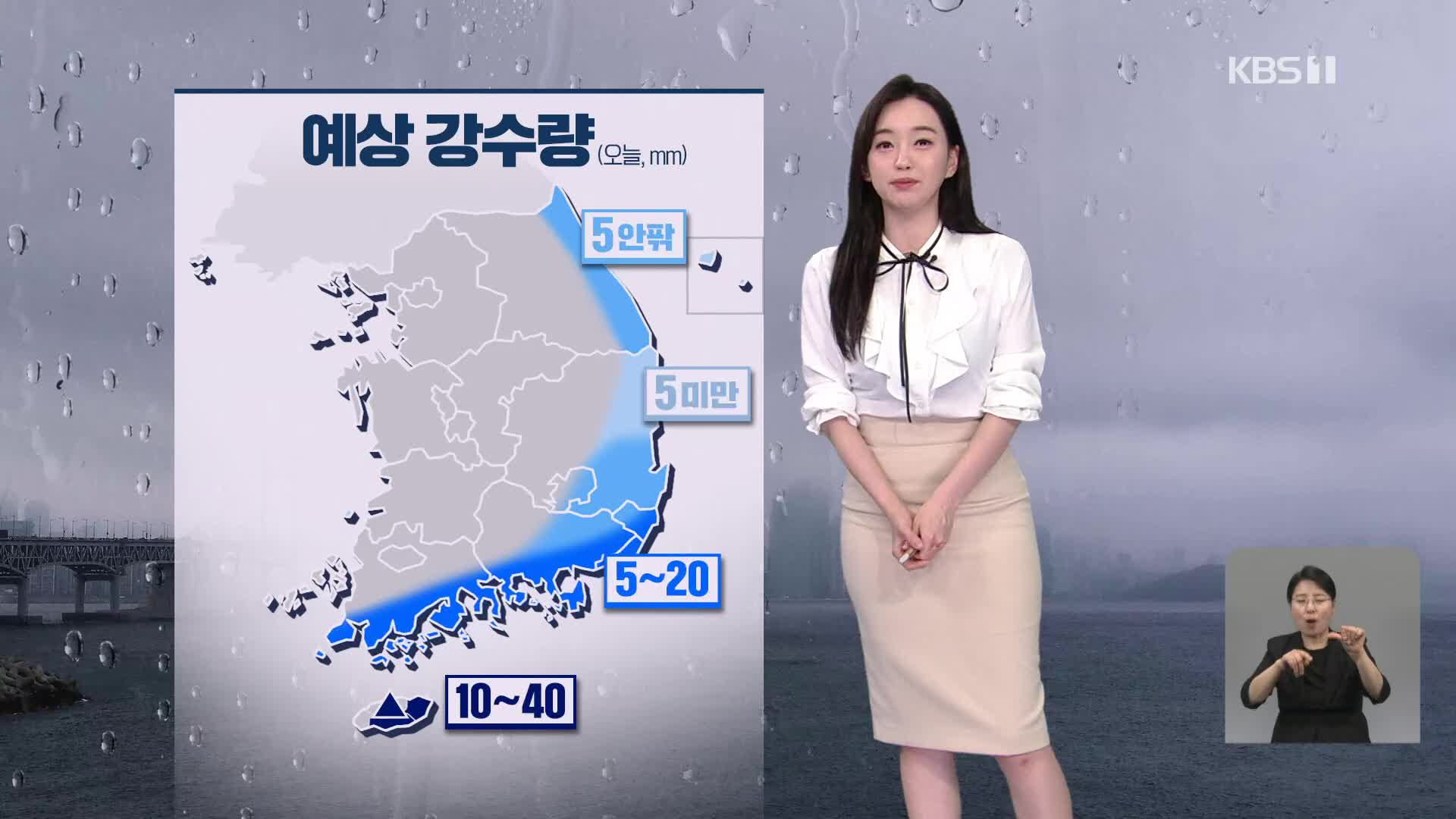 [라인 날씨] 오늘 제주·남해안·동해안에 오전까지 비…전국 흐림