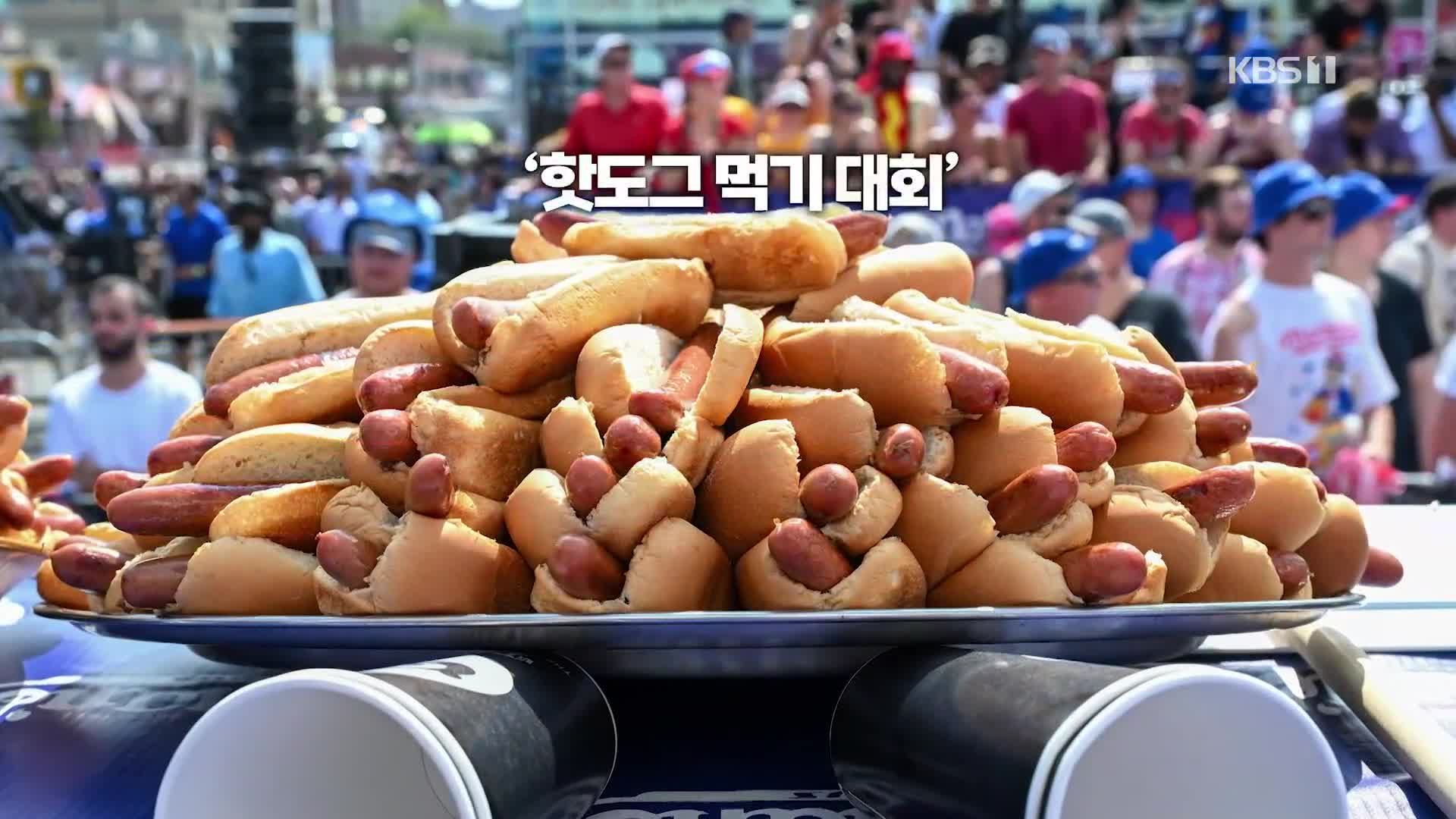 [오늘의 영상] 핫도그 10분에 몇 개 먹기 가능? 62개!