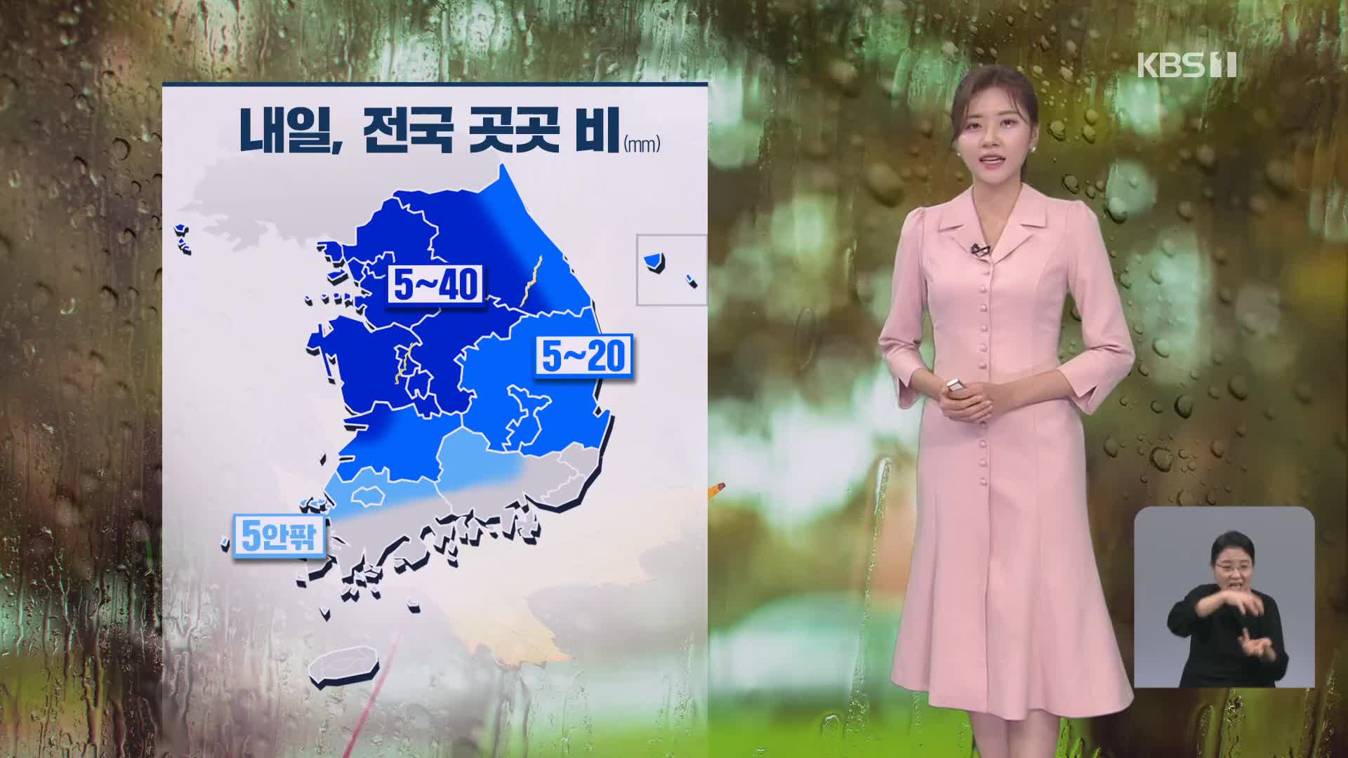 [라인W 날씨] 내일, 전국 요란한 비…다음 주 아침 기온 낮아져