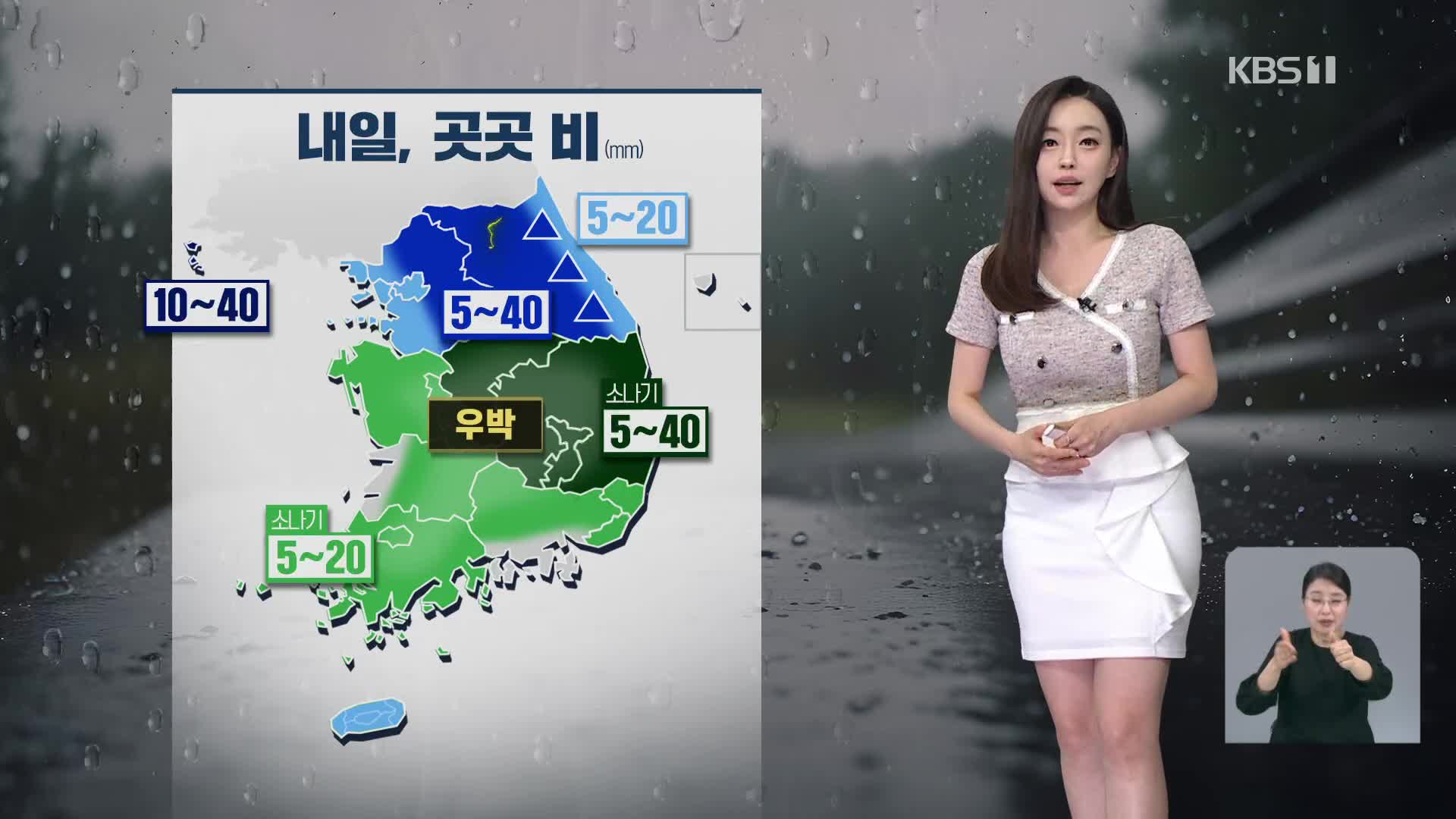 [라인W 날씨] 내일 전국에 벼락 동반한 비, 소나기