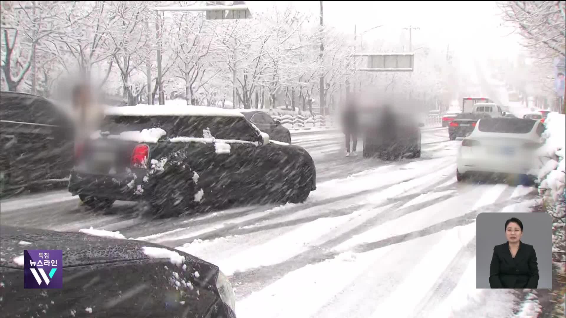 ‘뒤엉키고 넘어지고’ 사고 속출…제설 70대 숨지기도