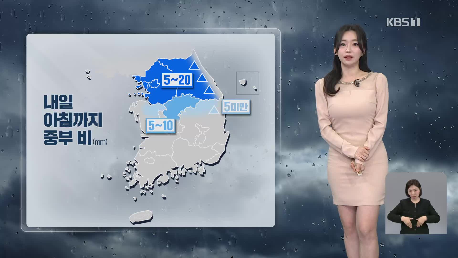 [라인W 날씨] 내일 아침까지 중부지방에 비, 낮 기온 크게 올라