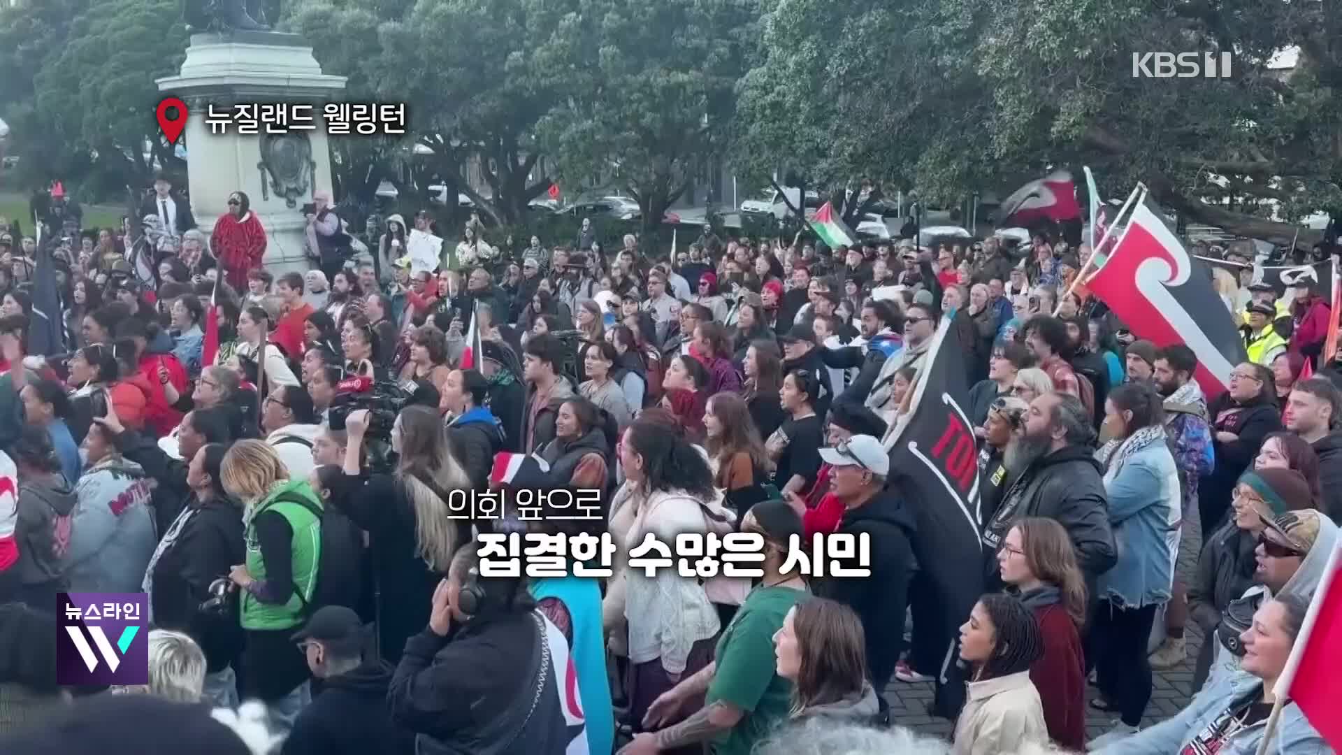 [오늘의 영상] 수백 명이 발 쿵쿵…마오리족 의원 업무정지 위기에 분노한 시민들