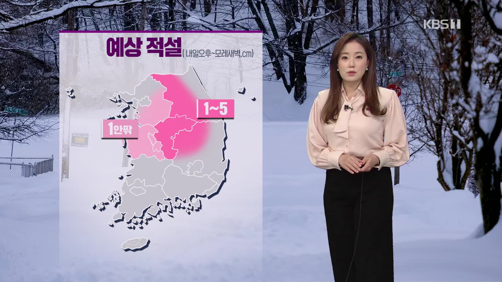 [날씨] 서해안·경남 해안·제주 새벽까지, 중부·경북 내일 오후부터 눈