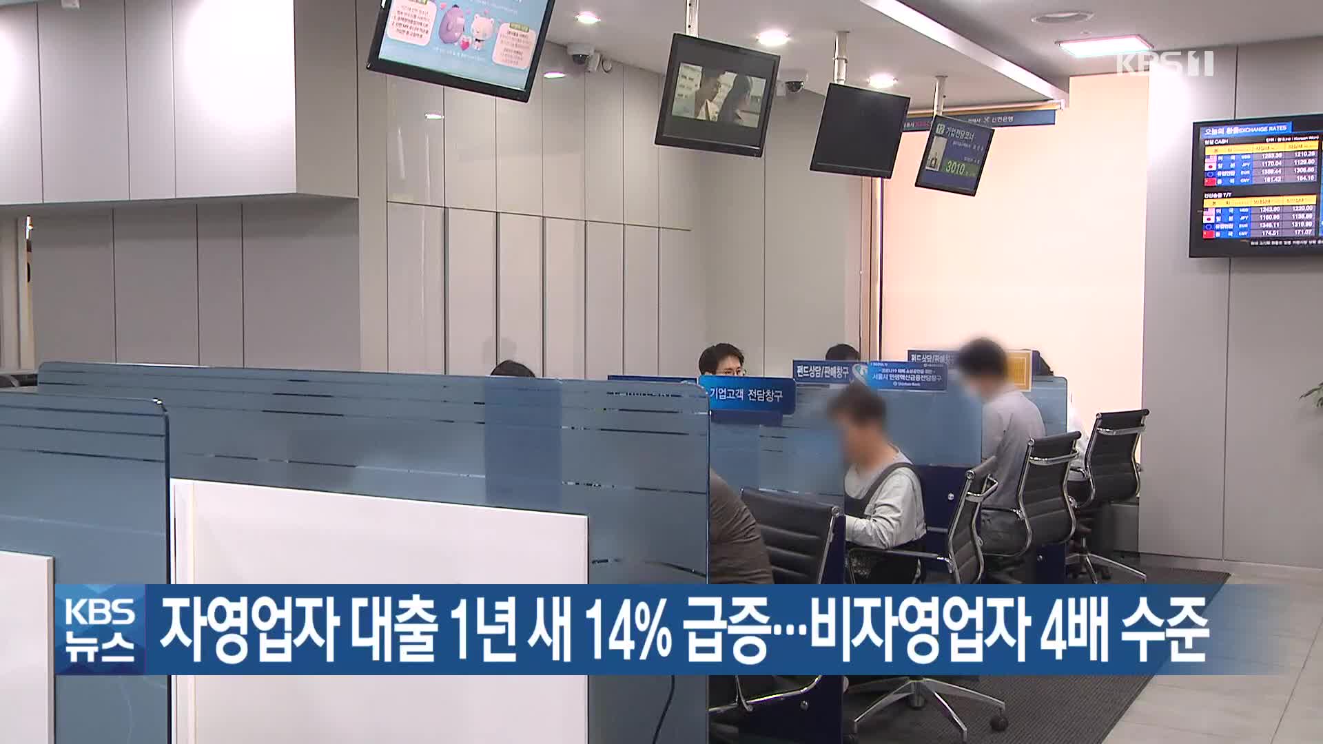 자영업자 대출 1년 새 14% 급증…비자영업자 4배 수준